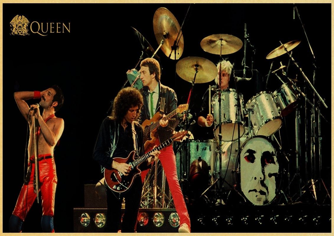 Queen Band Music Poster Vintage Retro Poster Art Printed Painting Home Room Decor 12x16