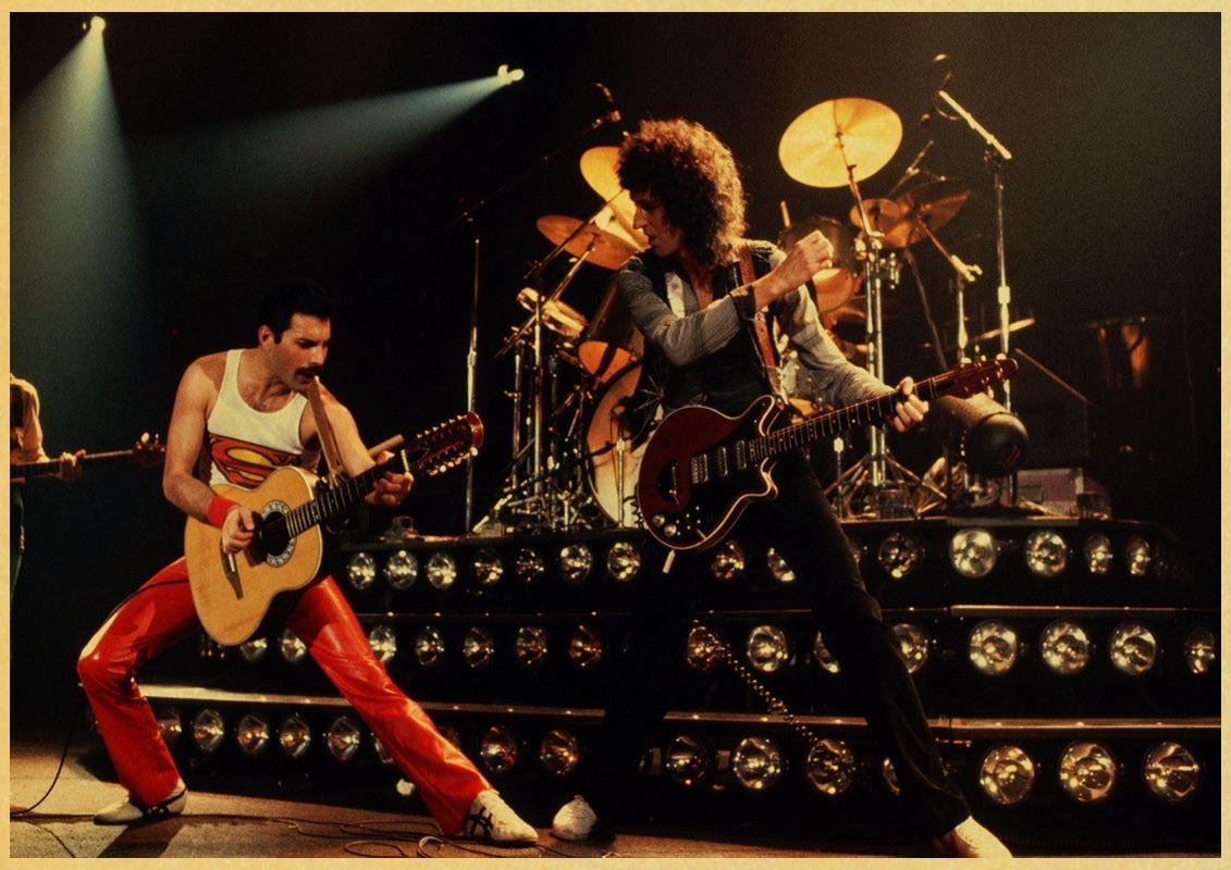 Queen Band Music Poster Vintage Retro Poster Art Printed Painting Home Room Decor 12x16
