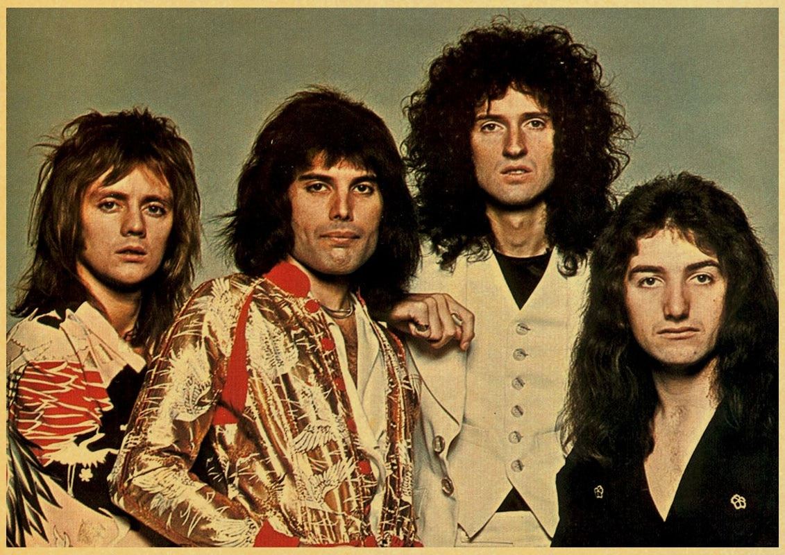 Queen Band Music Poster Vintage Retro Poster Art Printed Painting Home Room Decor 12x16