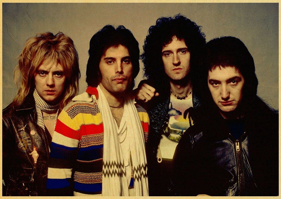 Queen Band Music Poster Vintage Retro Poster Art Printed Painting Home Room Decor 12x16