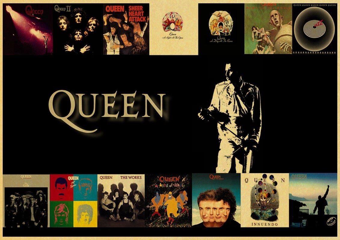 Queen Band Music Poster Vintage Retro Poster Art Printed Painting Home Room Decor 12x16