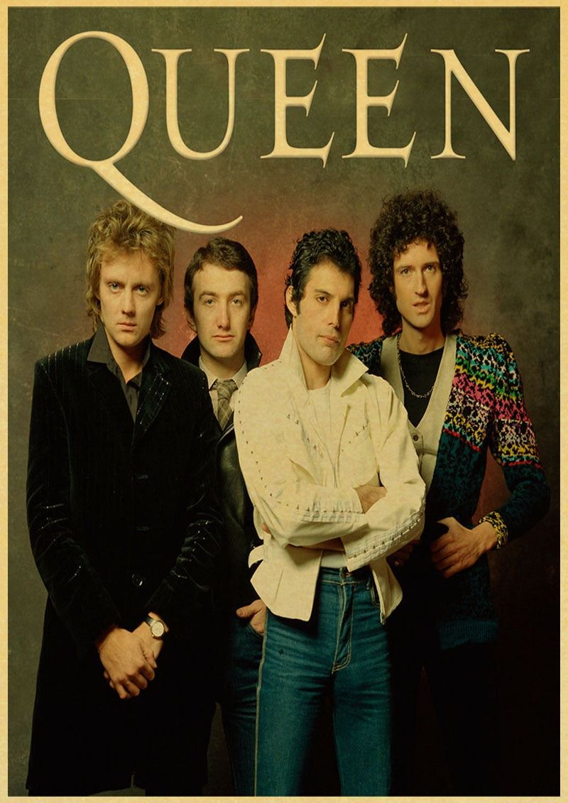 Queen Band Music Poster Vintage Retro Poster Art Printed Painting Home Room Decor 12x16