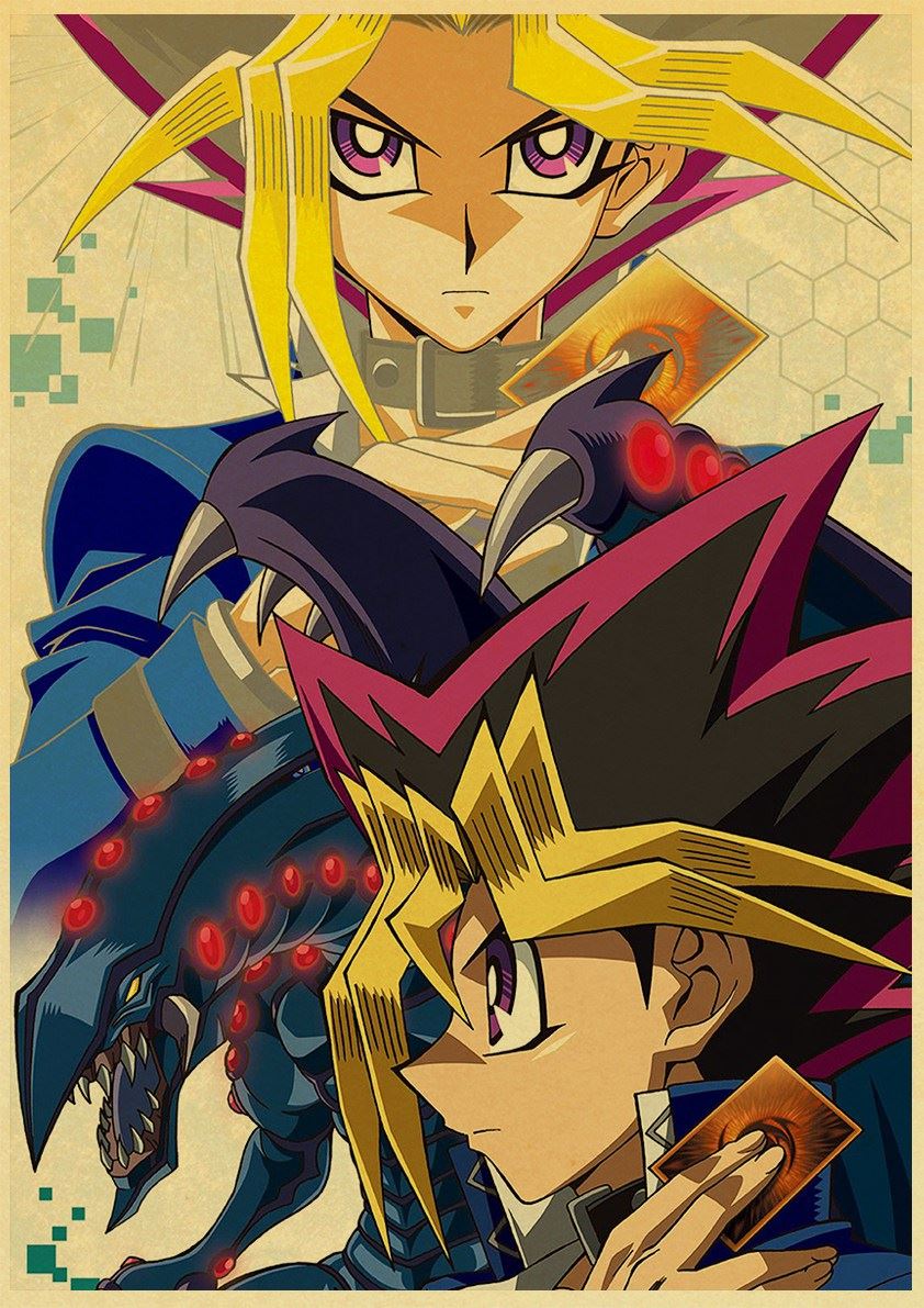 Anime Yu-Gi-Oh! Duel Monsters Mutou Yuugi Retro Poster For Living Room 12x16in