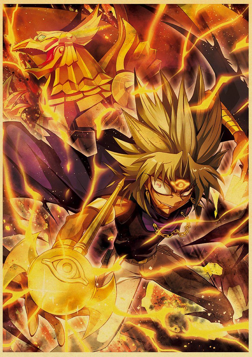 Anime Yu-Gi-Oh! Duel Monsters Mutou Yuugi Retro Poster For Living Room 12x16in