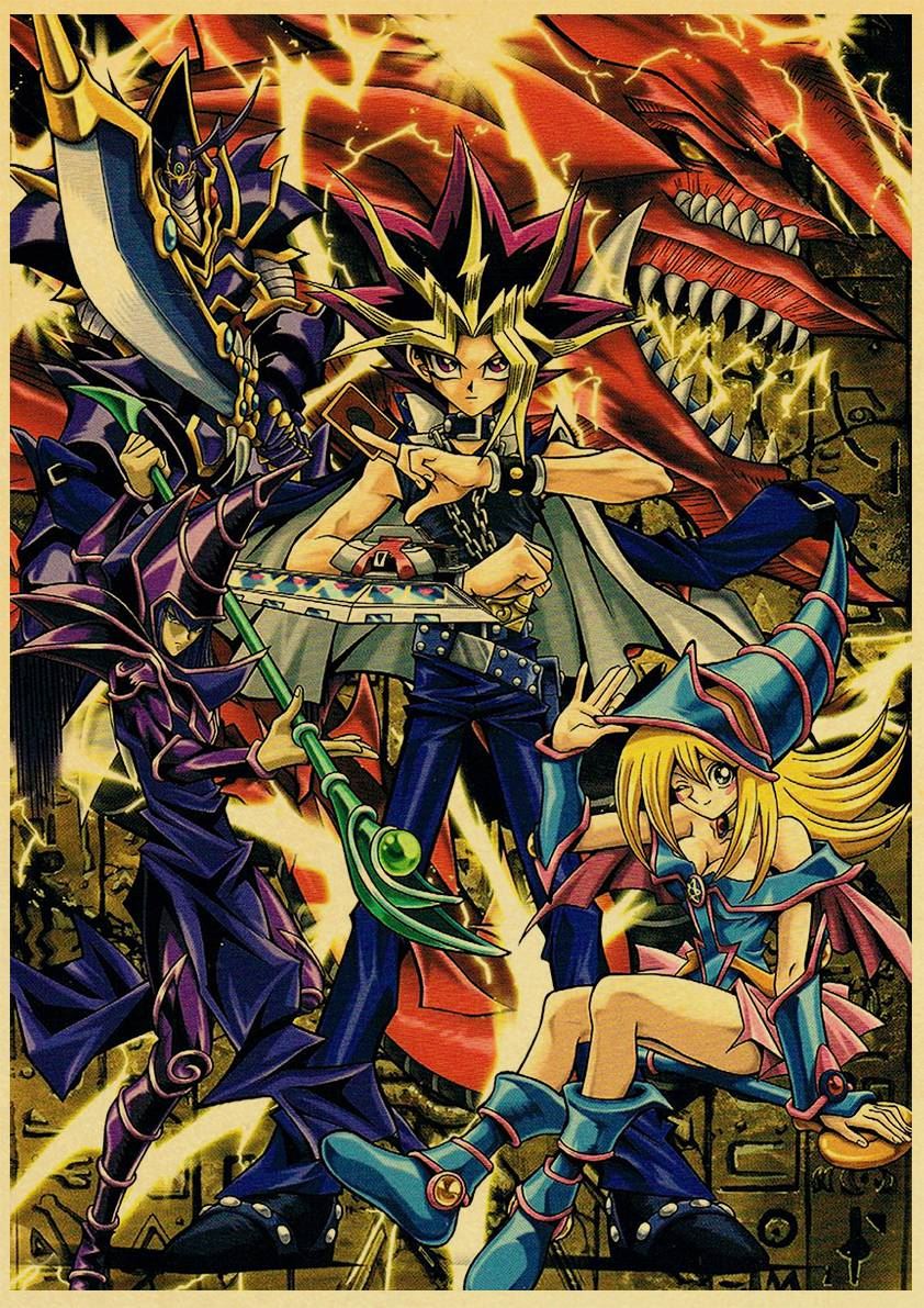 Anime Yu-Gi-Oh! Duel Monsters Mutou Yuugi Retro Poster For Living Room 12x16in