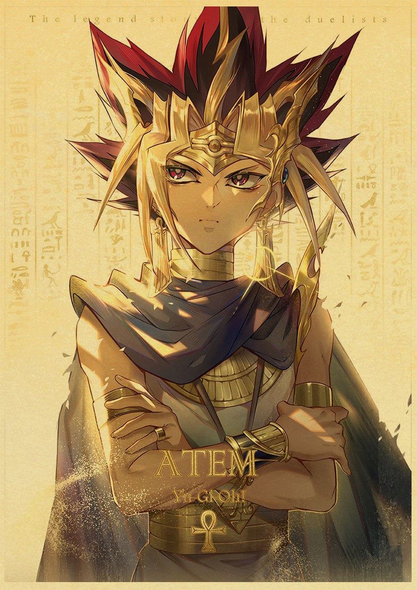 Anime Yu-Gi-Oh! Duel Monsters Mutou Yuugi Retro Poster For Living Room 12x16in