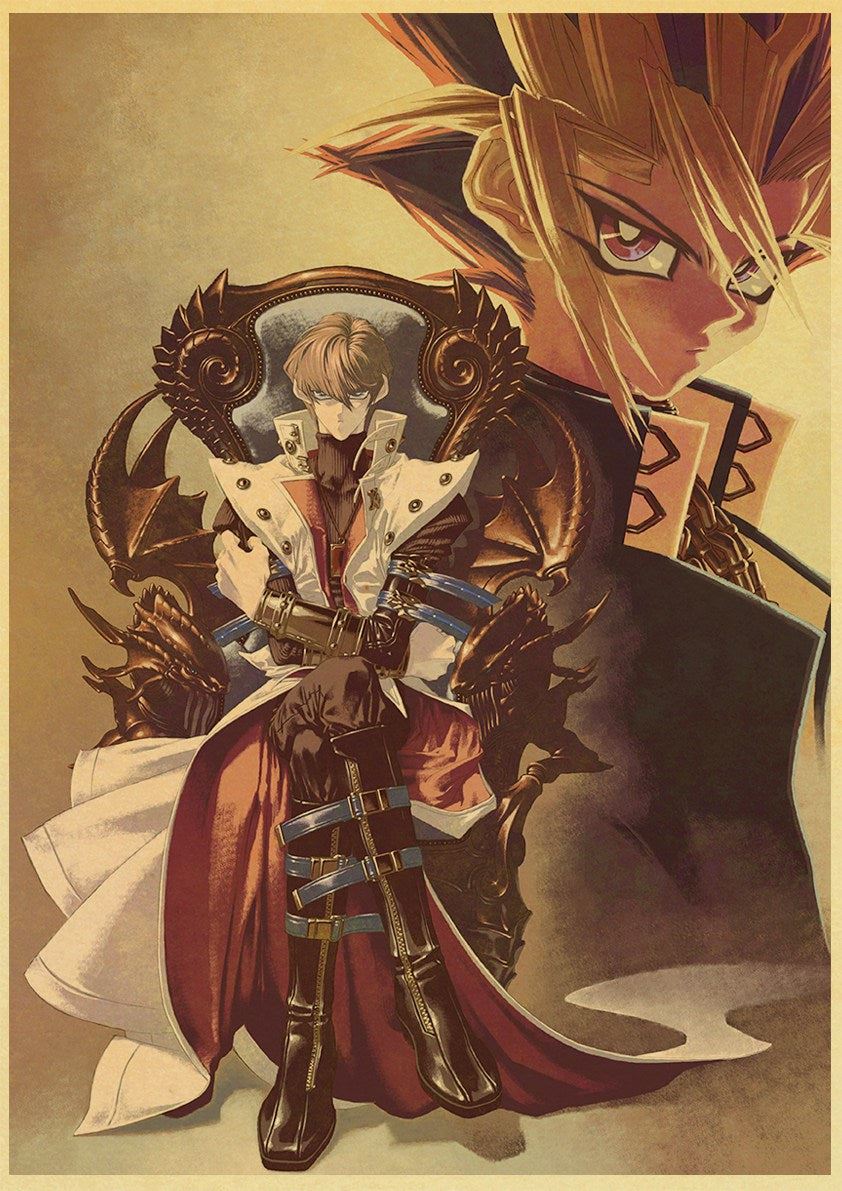 Anime Yu-Gi-Oh! Duel Monsters Mutou Yuugi Retro Poster For Living Room 12x16in