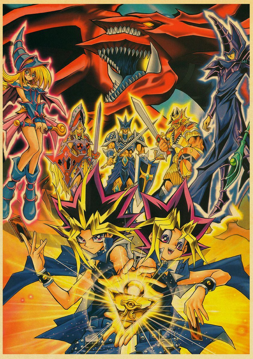 Anime Yu-Gi-Oh! Duel Monsters Mutou Yuugi Retro Poster For Living Room 12x16in