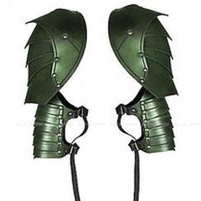 Vintage Medieval Knight Soldier Shoulder Guard Leather Segmental Spaulder Armor