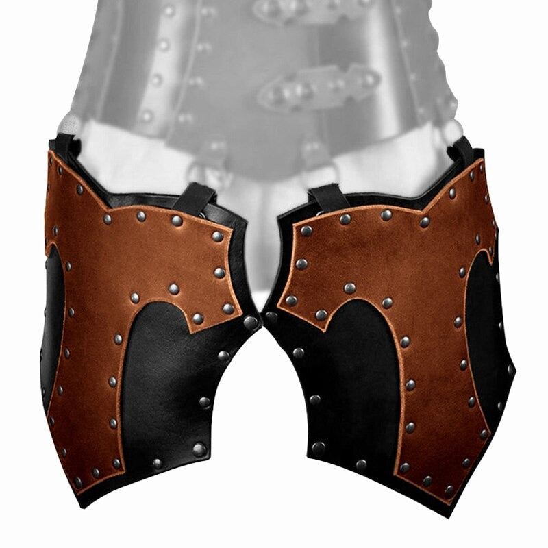 Steampunk Medieval Leather Tassets Leg Guard Armor Belt Renaissance Larp Outlaw