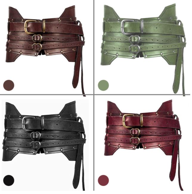 Steampunk Women Vintage Wide Belt Men Knight Armors Medieval Viking Pirate Costu