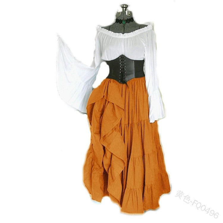 Palace Vampire Women Medival Vintage Long Dress Gothic Renaissance Princess Lace