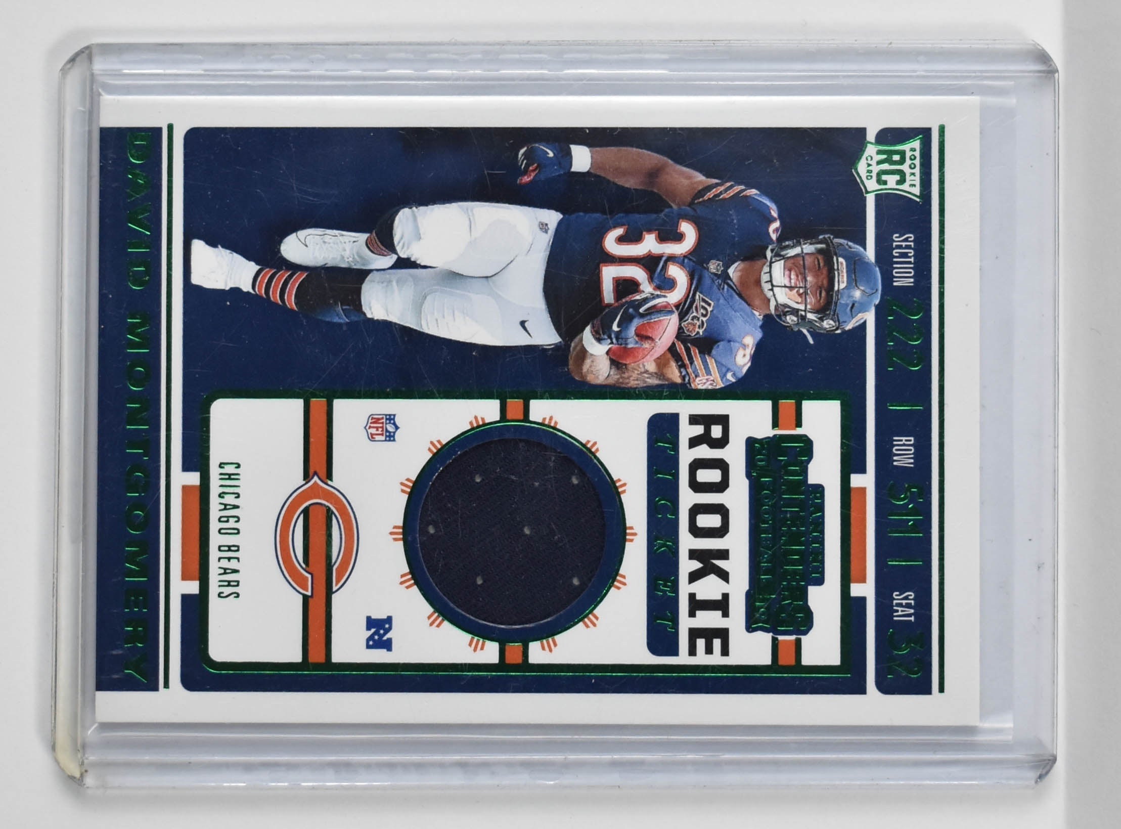 David Montgomery Rookie Card Panini Contenders Chicago Bears