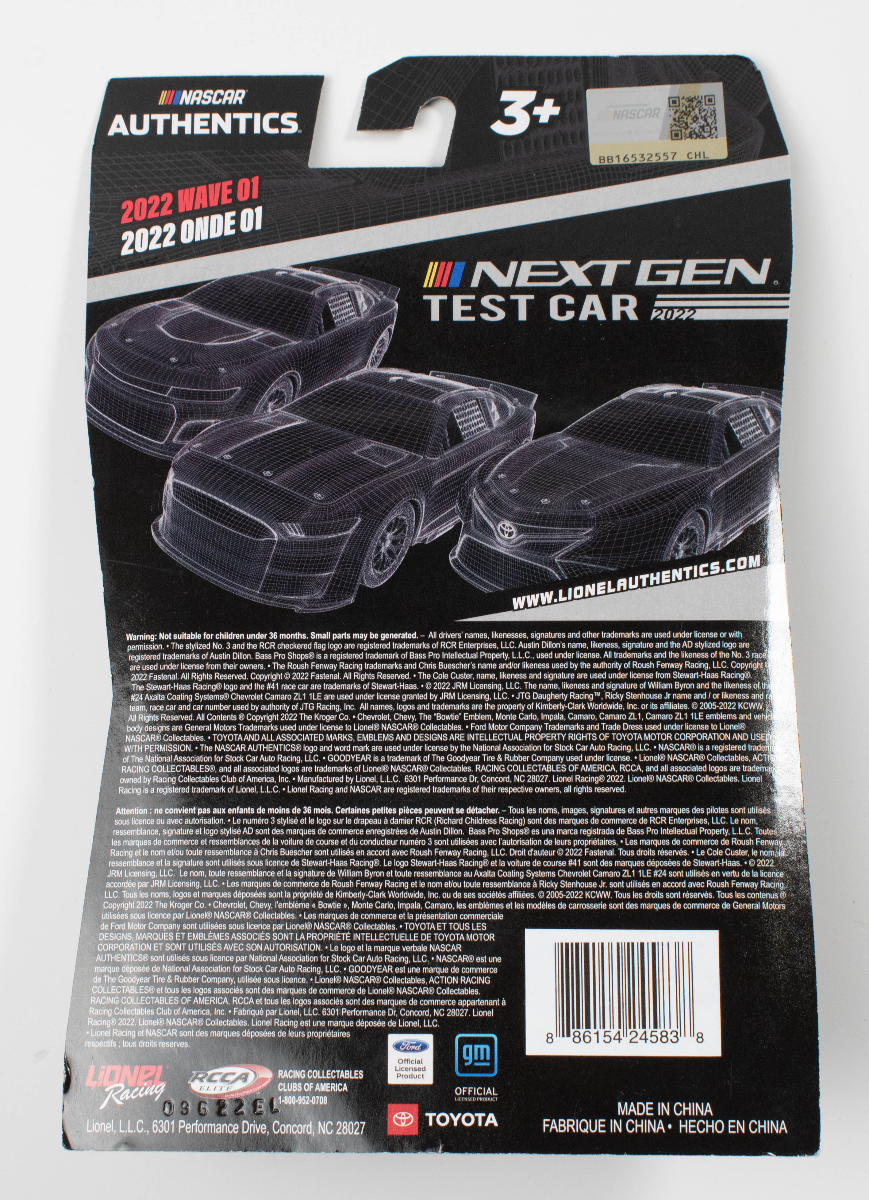 Nascar Authentics Next GEN Test Car 2022 1:64 Scale Wave 01 #99 Daniel Suarez