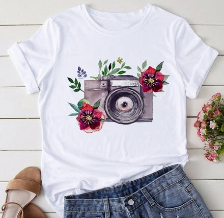 Female Cotton T-shirt Exclusive Design 019