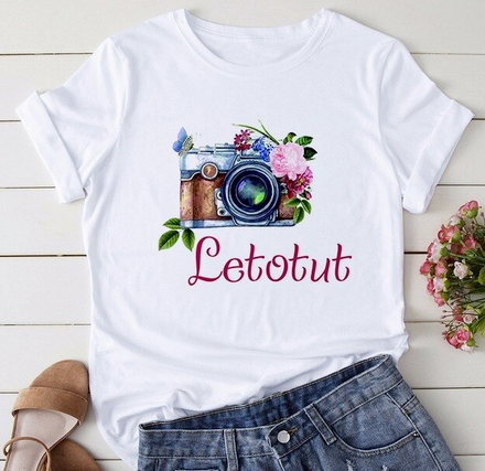 Female T-Shirt Anime White Shirt NEW 102004