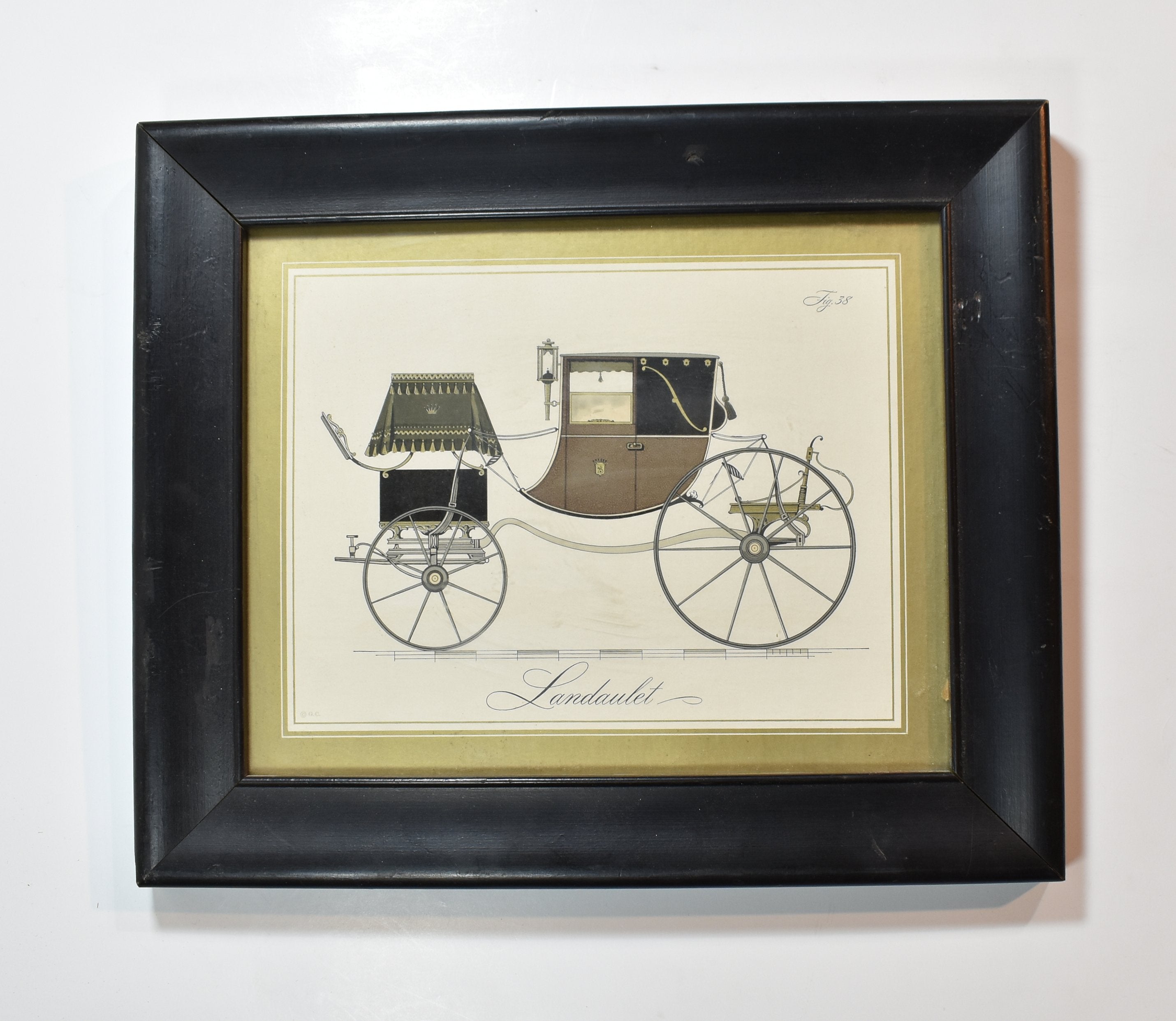 LANDAULET MOTOR CAR PICTURE Vintage Auto Framed Fig 38 Framed 8 x 10 Framed