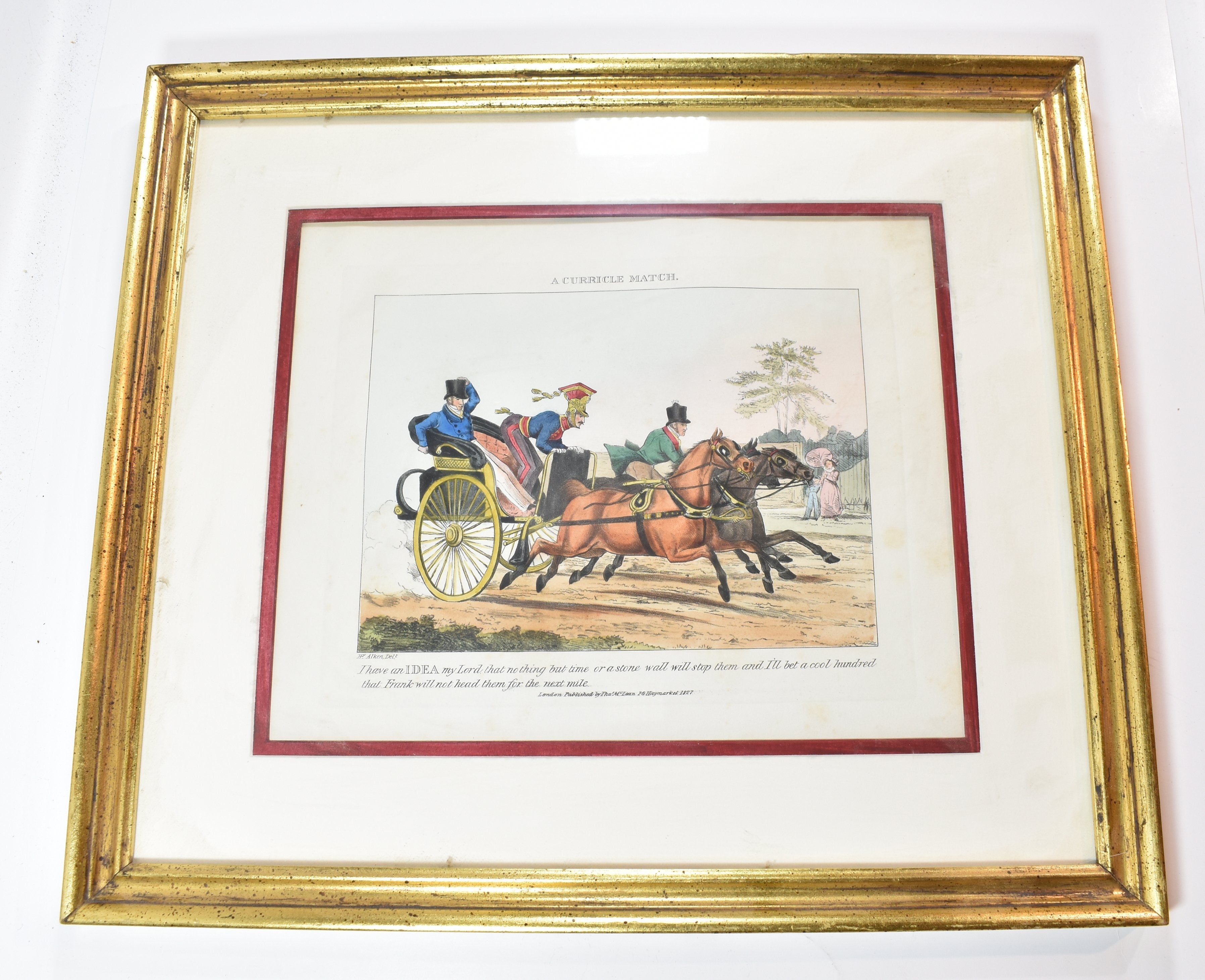 A Curpricle Match London Publishing 1827 Framed Art Print H. Alken Delt  Henry G