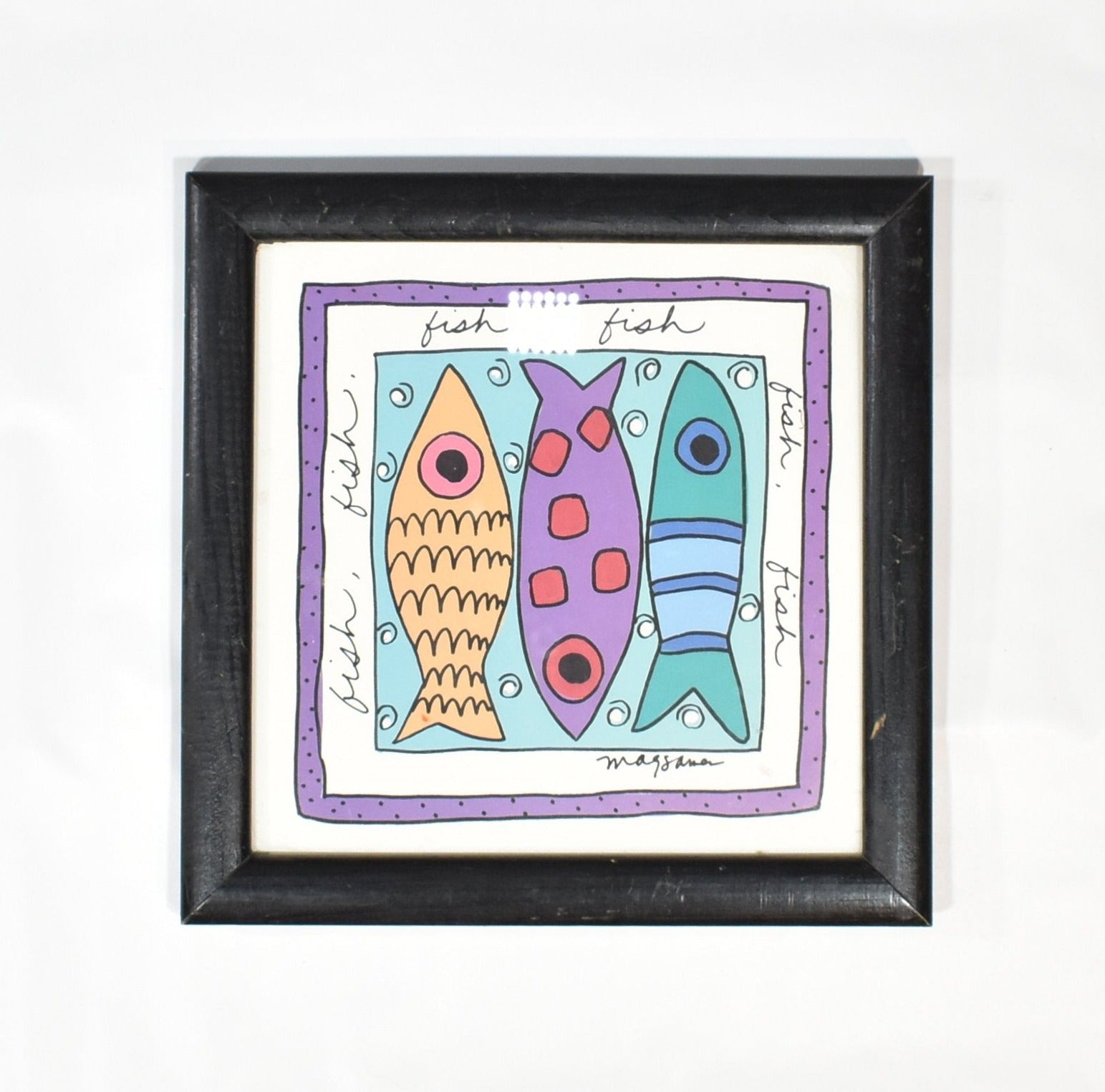 Fish Picture Framed 10 x 10 Sandra Magsamen Used