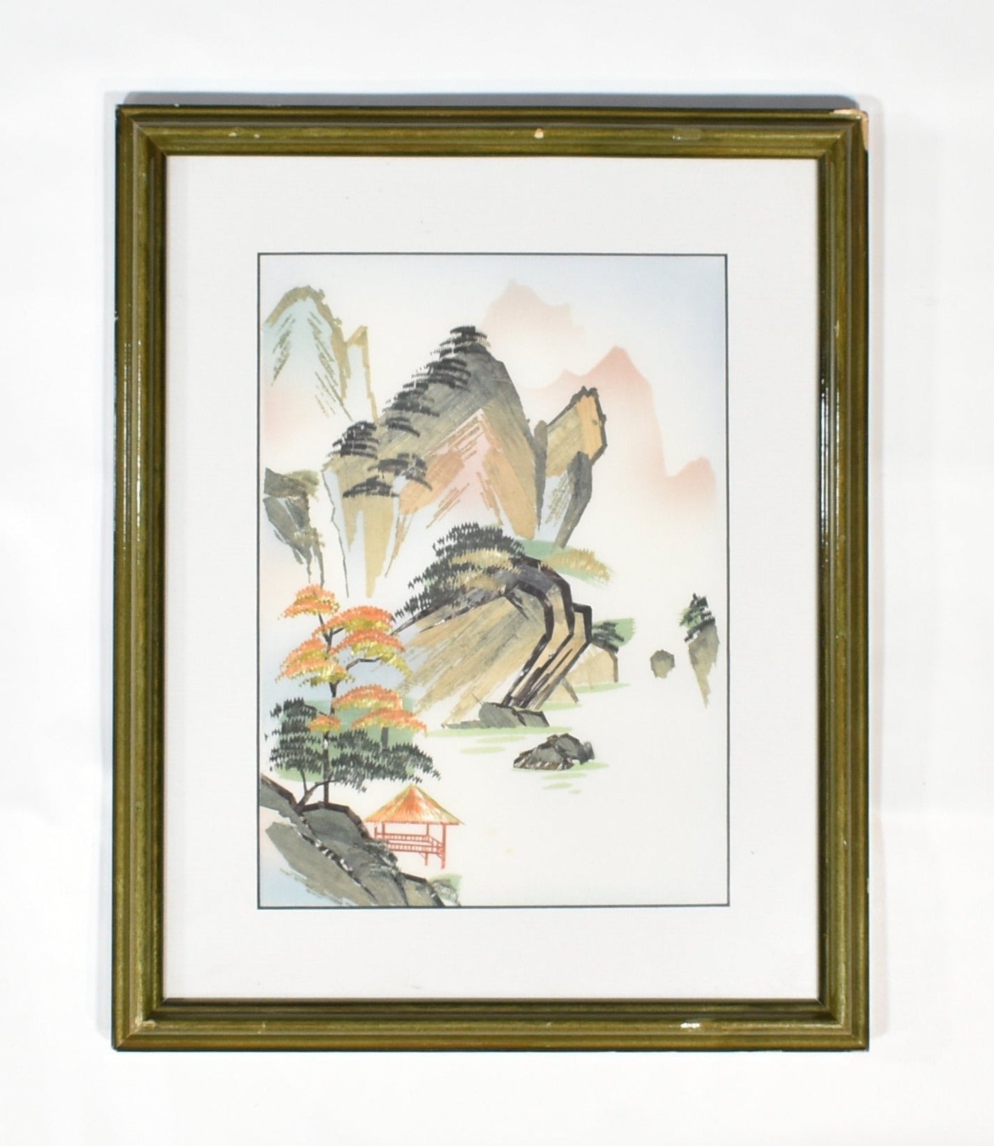 Mood Luck Art Good Luck Asian Art Framed 10 x 13 Framed Used