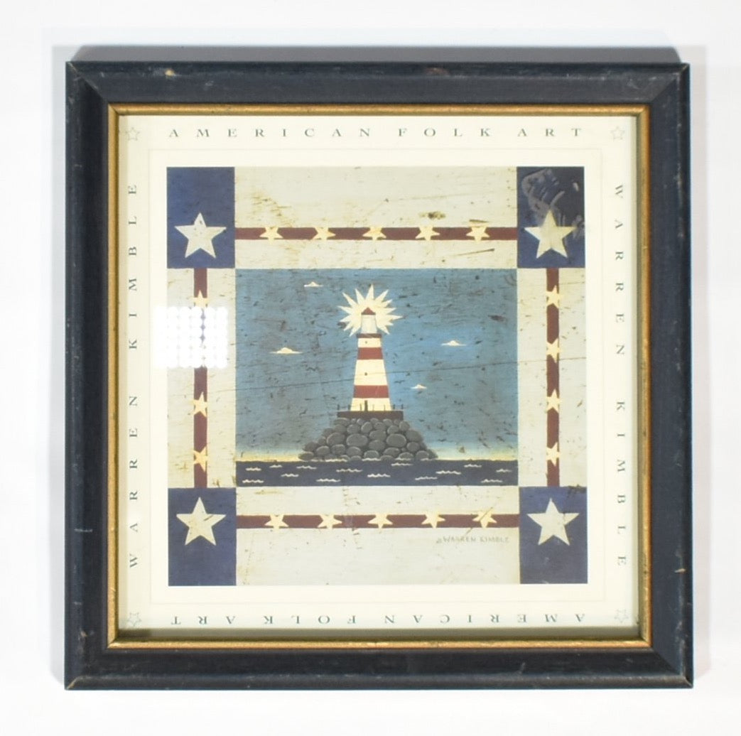 American Folk Art Framed Decor Warren Kimble Used Picture frame