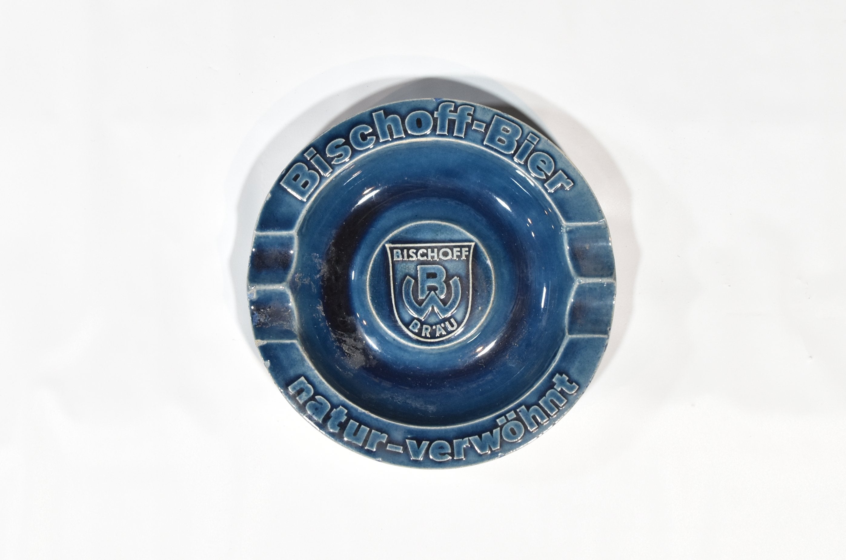 Bischoff Bier Natur Verwohnt Blue Ash Tray Used