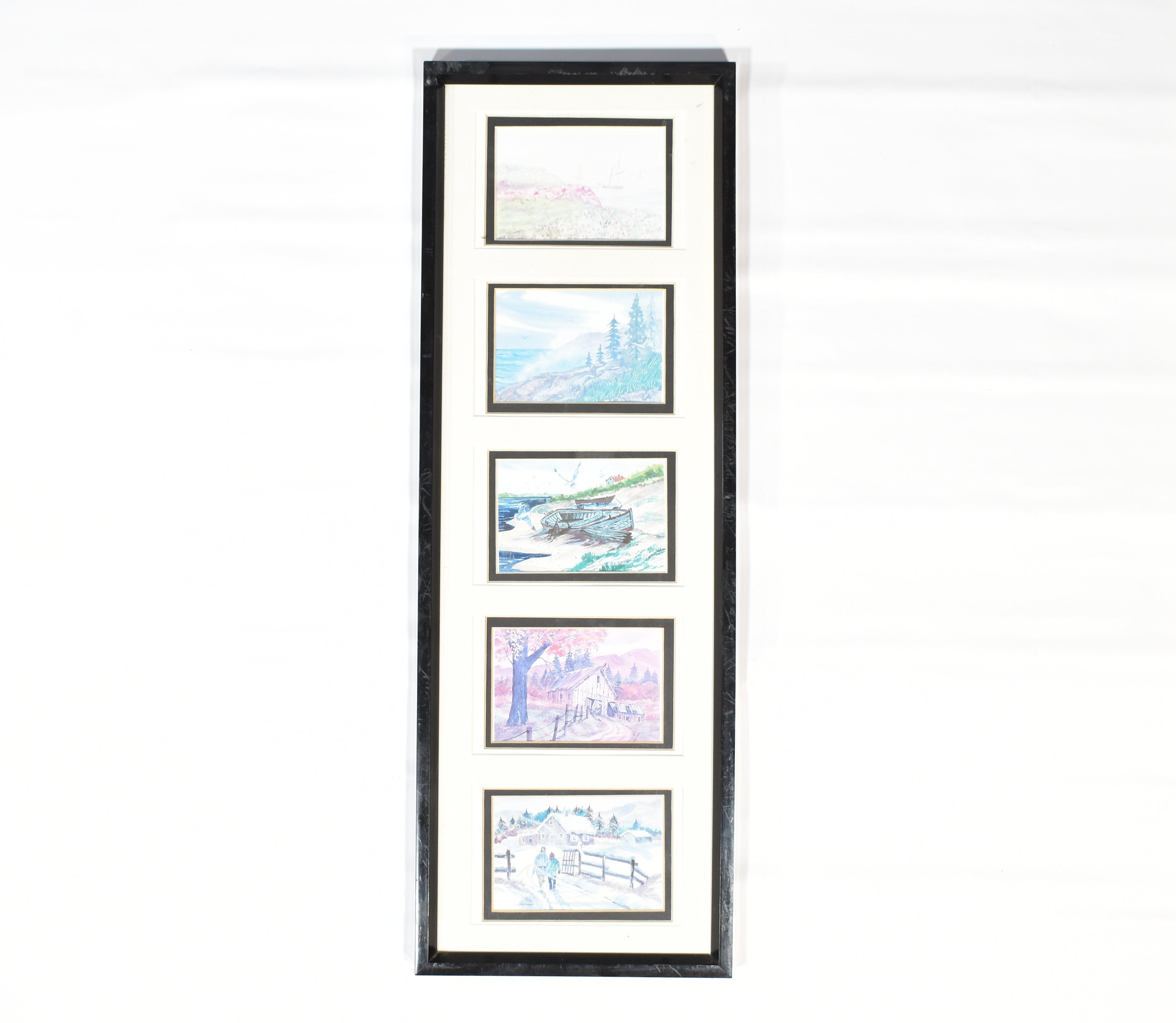 8 1/2 x 24 Framed Artwork 5 Artwork prints 3 x 5 photos Scenery