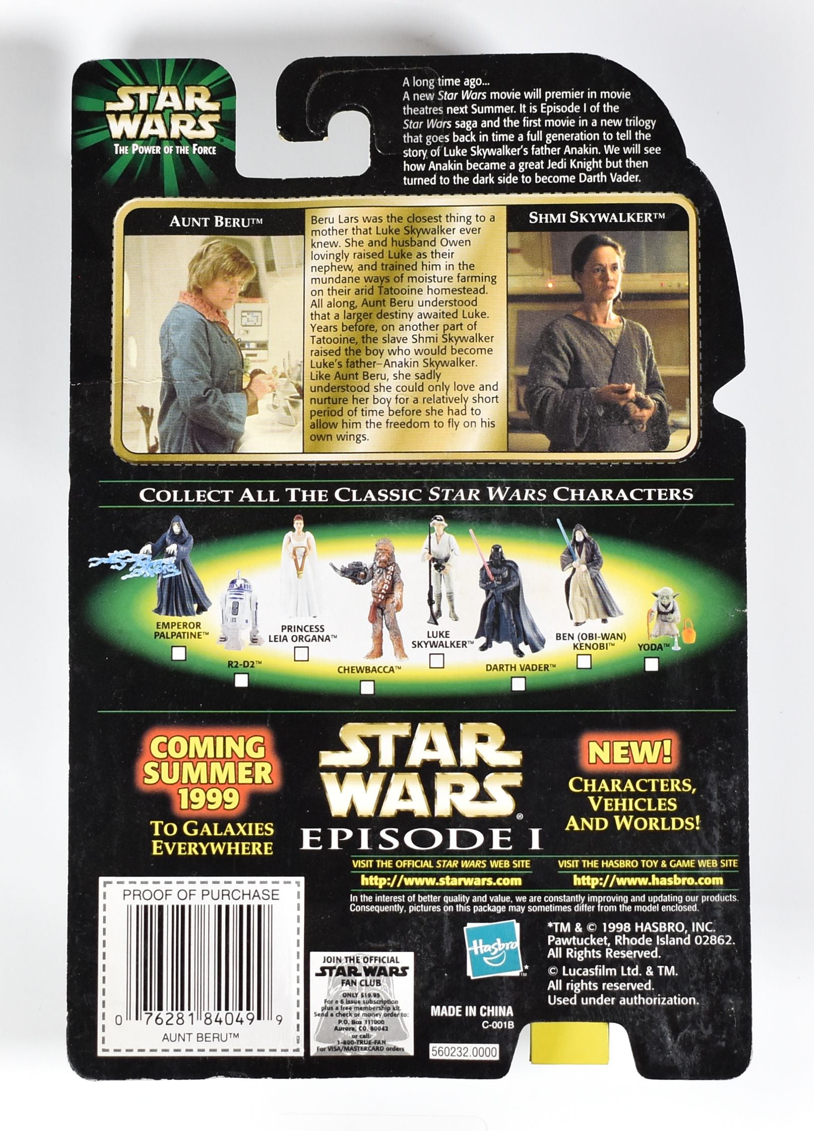 Star Wars Power of the force Flash Back Aunt Beru Service Droid No. 84049