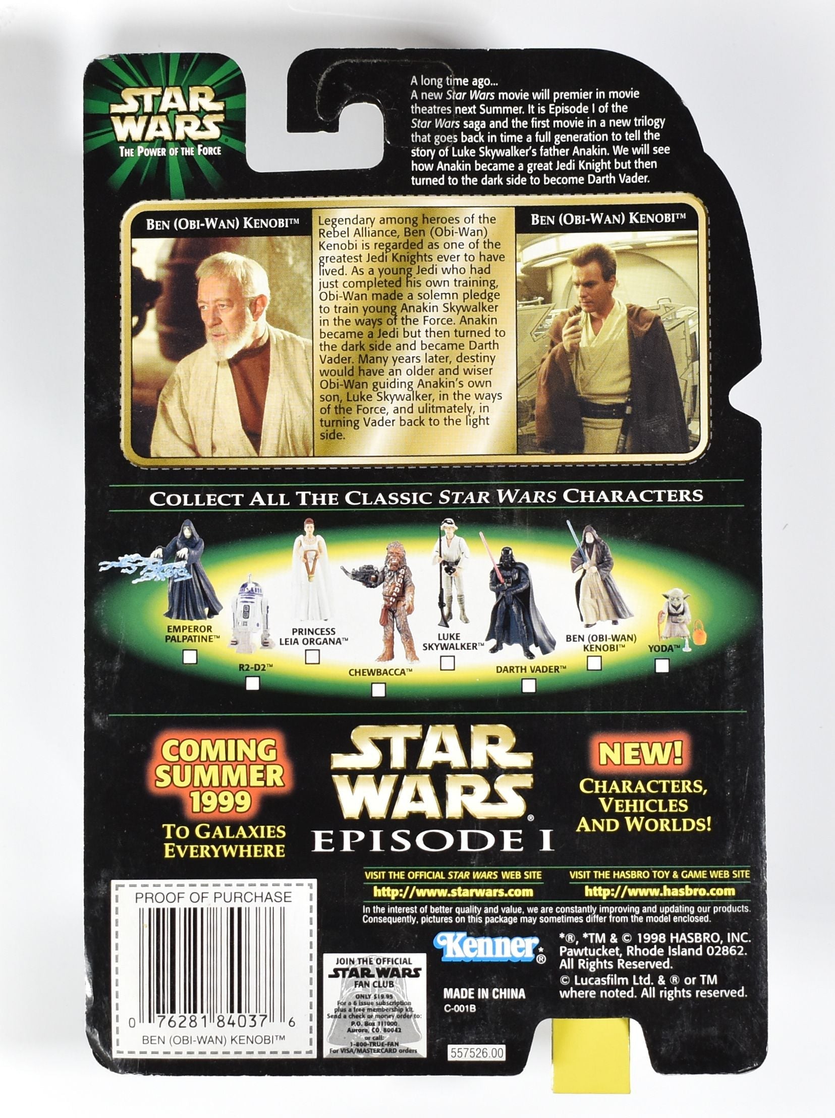 Star Wars Power of the force Flash Back Photo Ben Obi Wan Kenobi Action Figure 