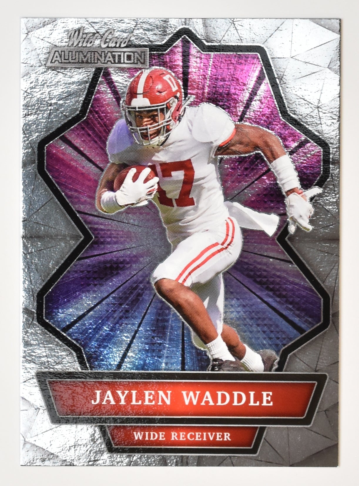 Jaylen Waddle Wide Receiver Football Card Wild Card Allumination 2021 ABC- 12
