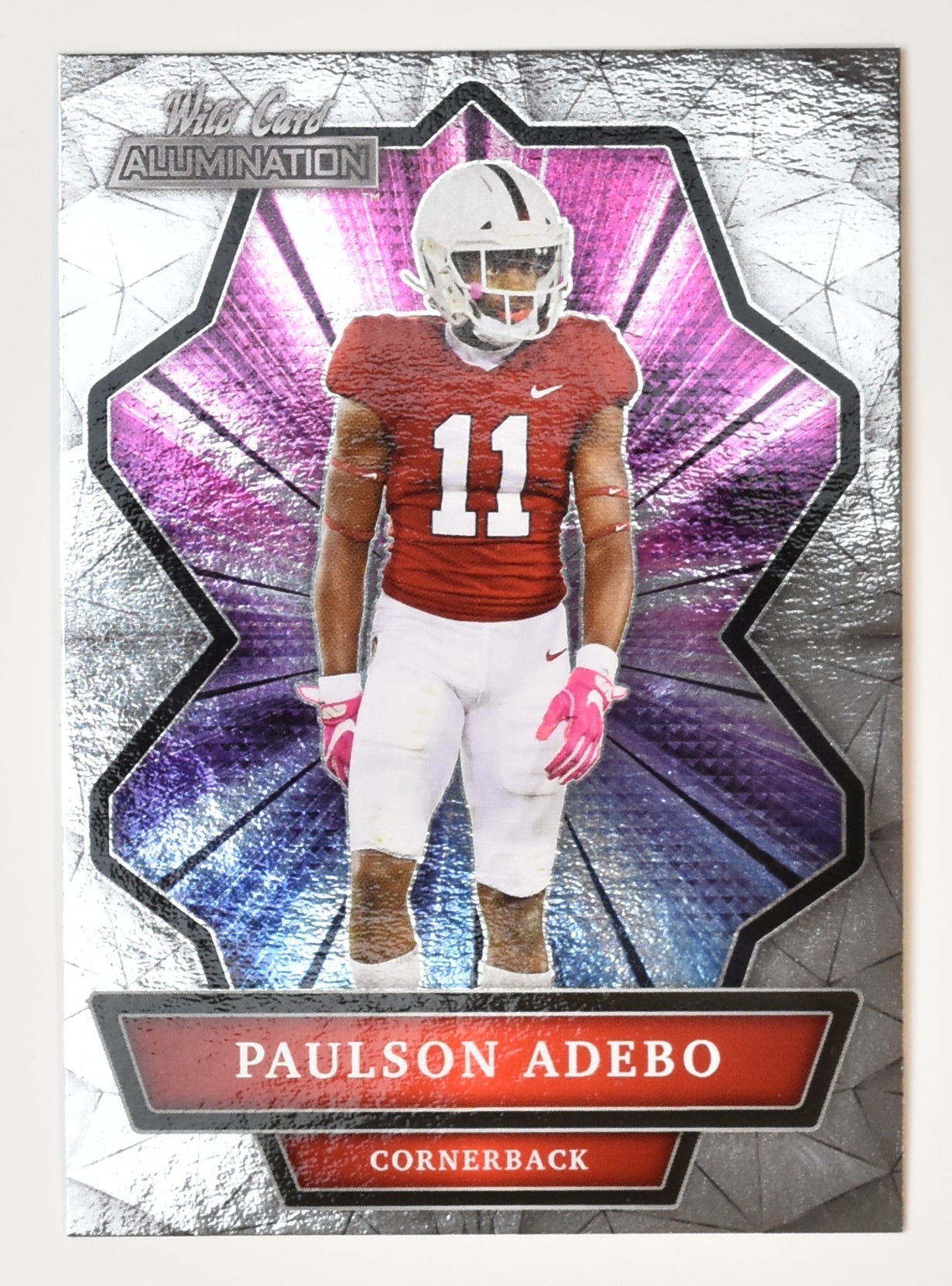 Paulson Adebo Cornerback Football Card Wild Card Allumination 2021 ABC- 46