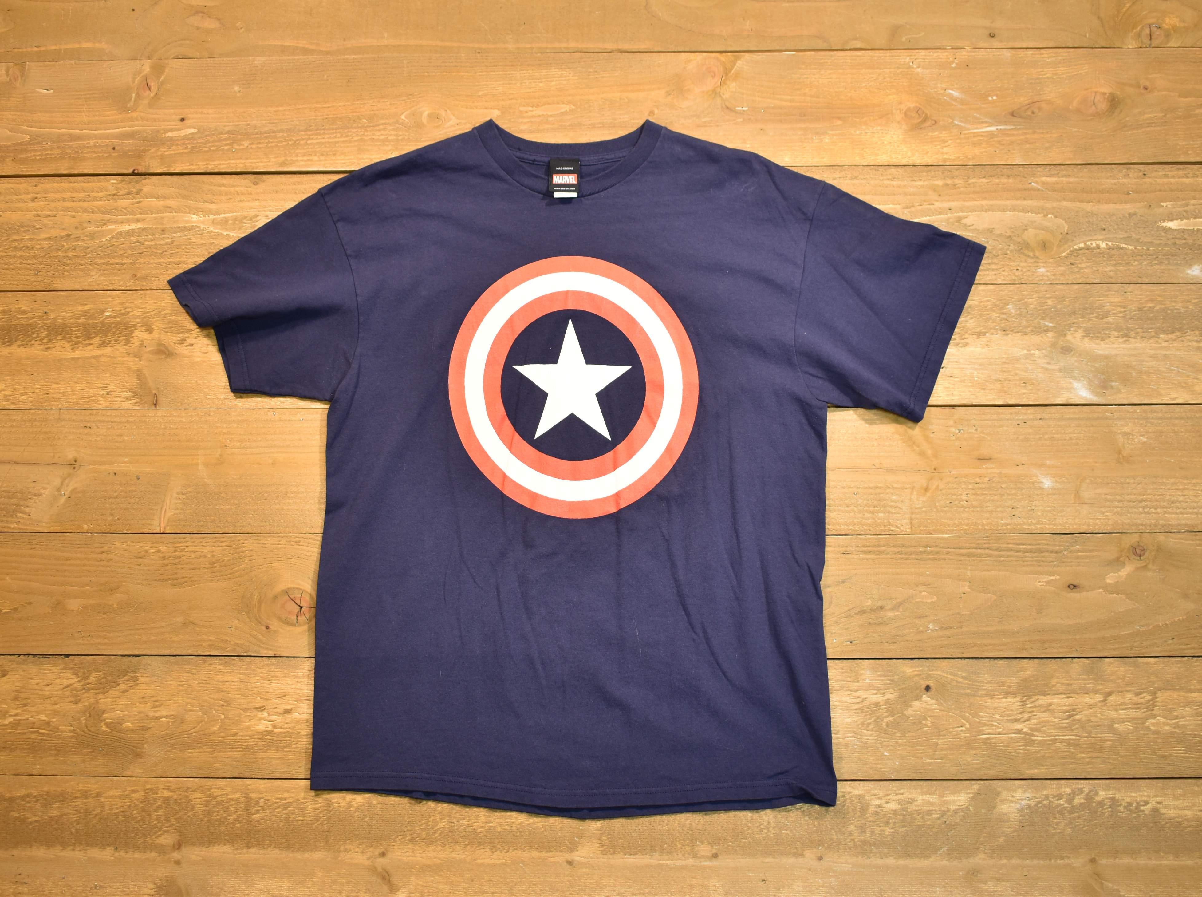 Captain America men's T-shirt extra large blue marvel comics T-shirt authentic