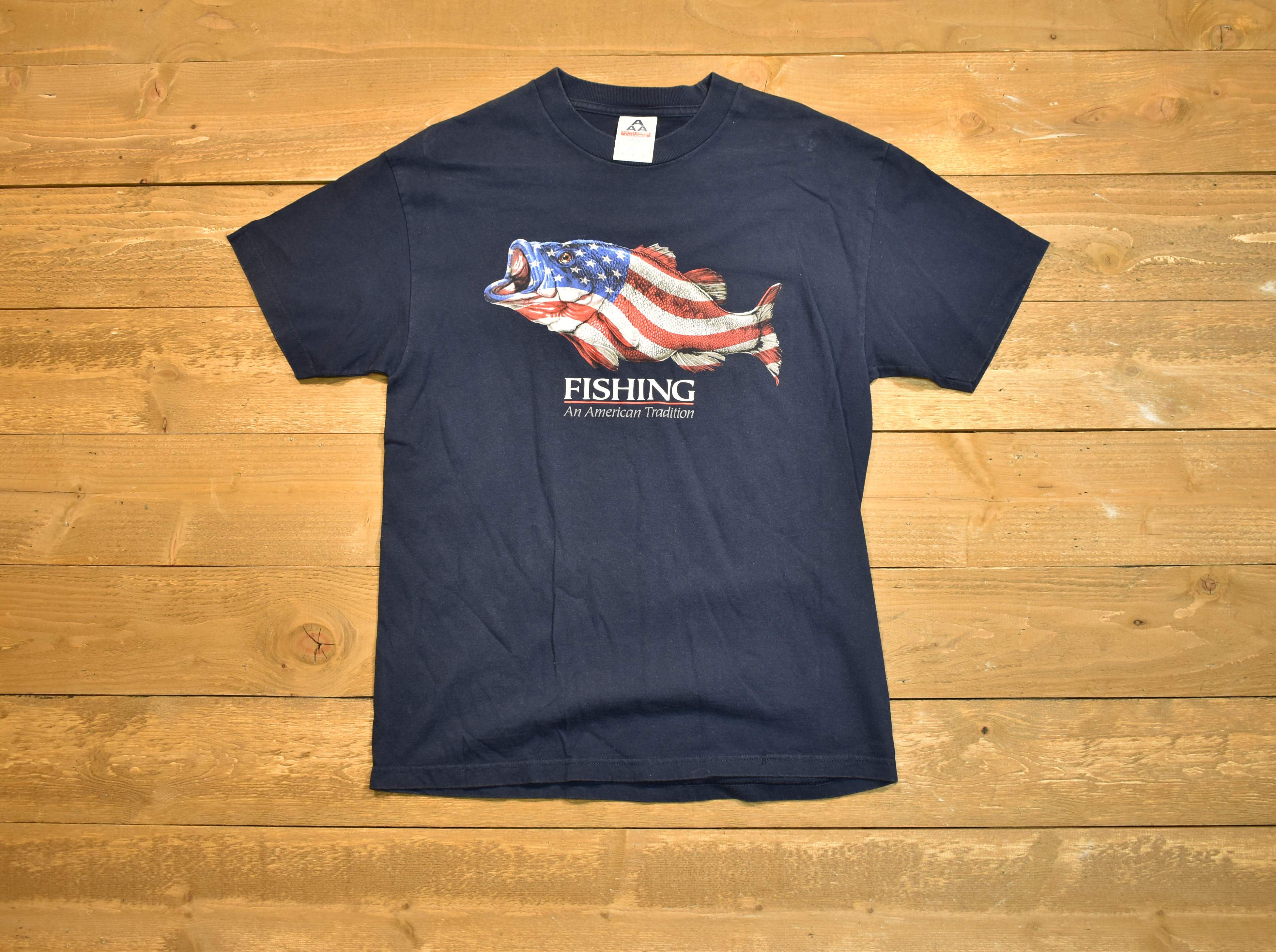 fishing American tradition T-shirt used Large men's