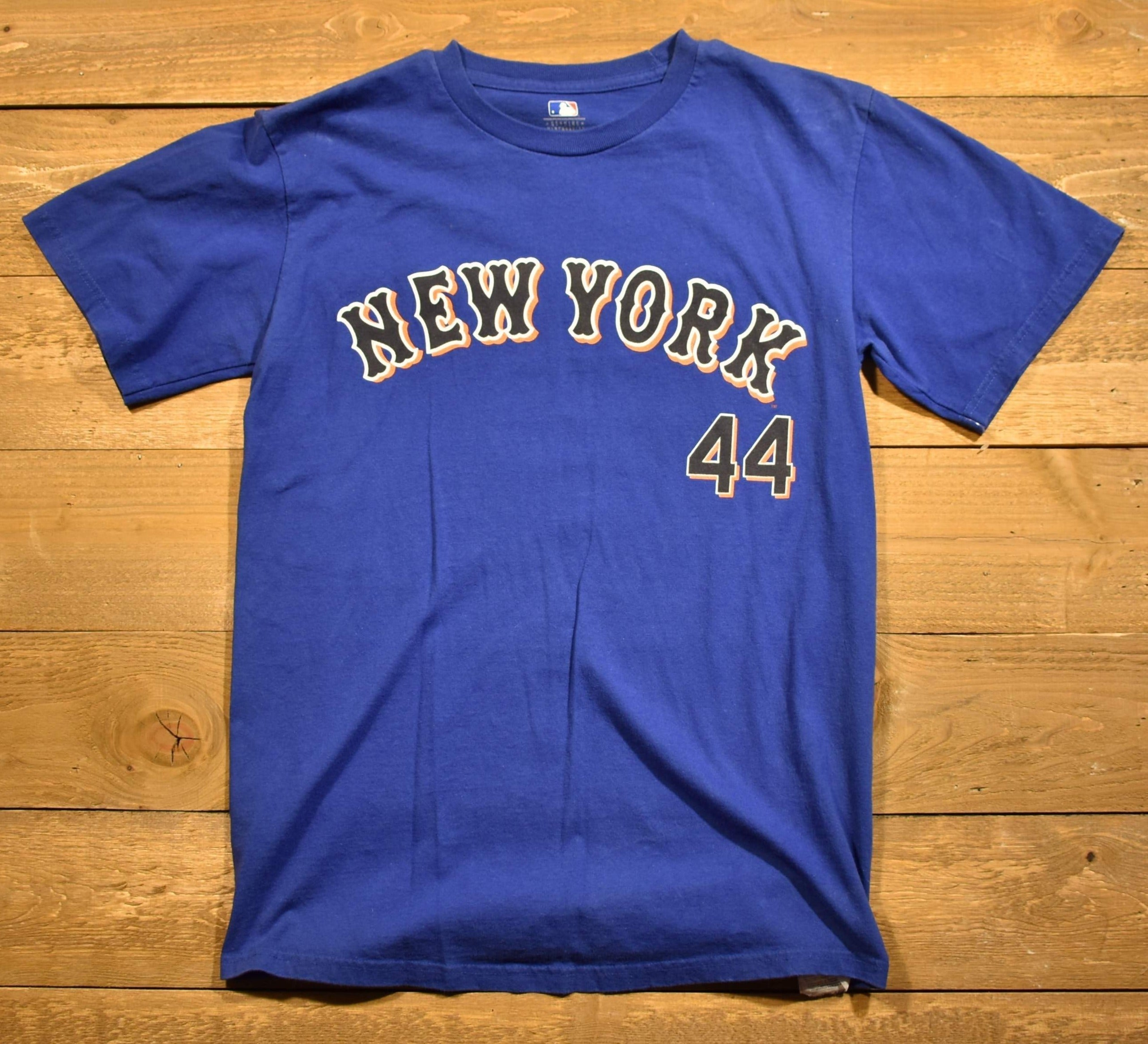 New York Mets 44 Bay plans T-shirt medium MLB baseball used authentic