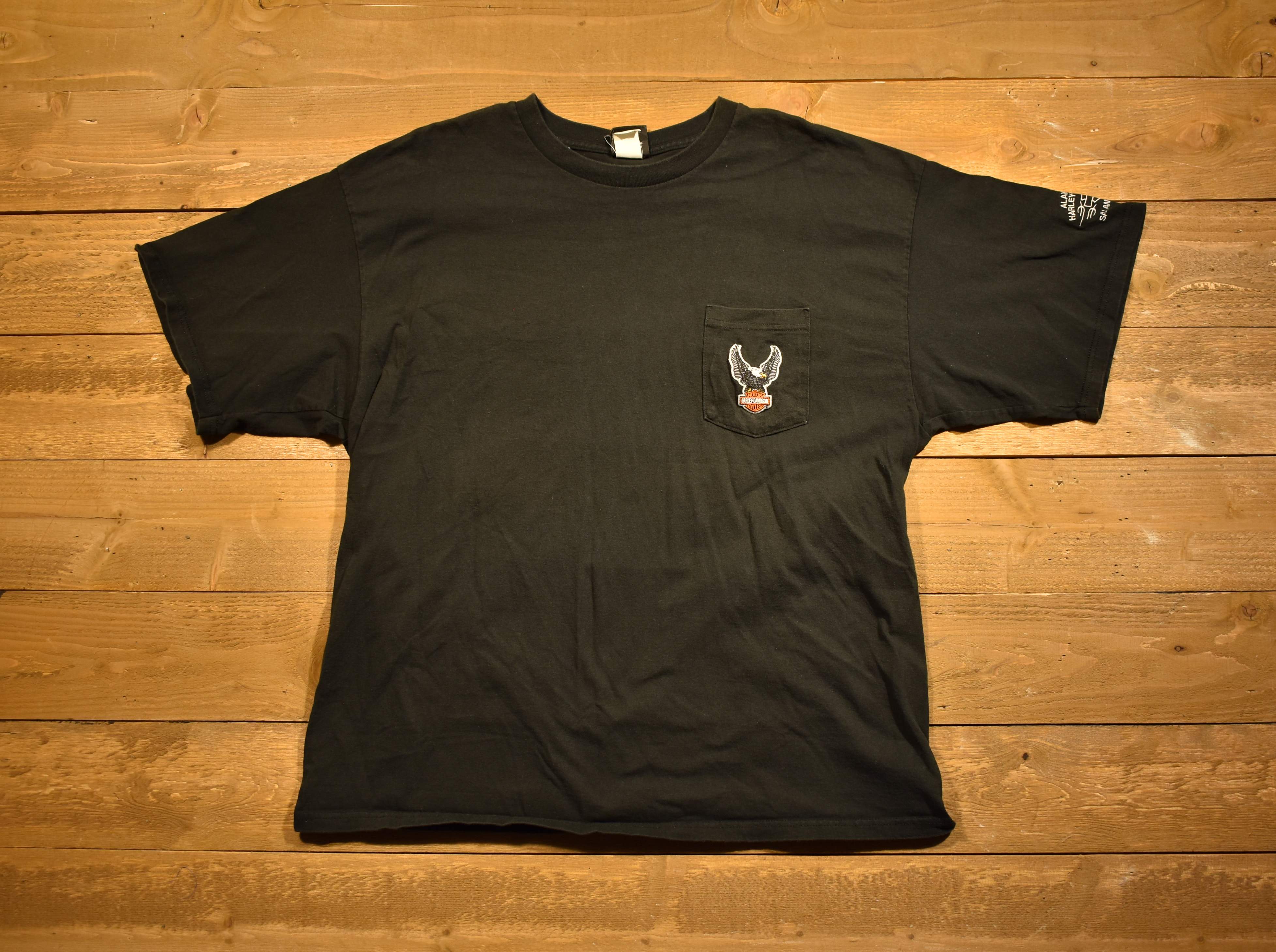 Harley Davidson motorcycle T-shirt 2 XL black used San Antonio Texas Alamo city