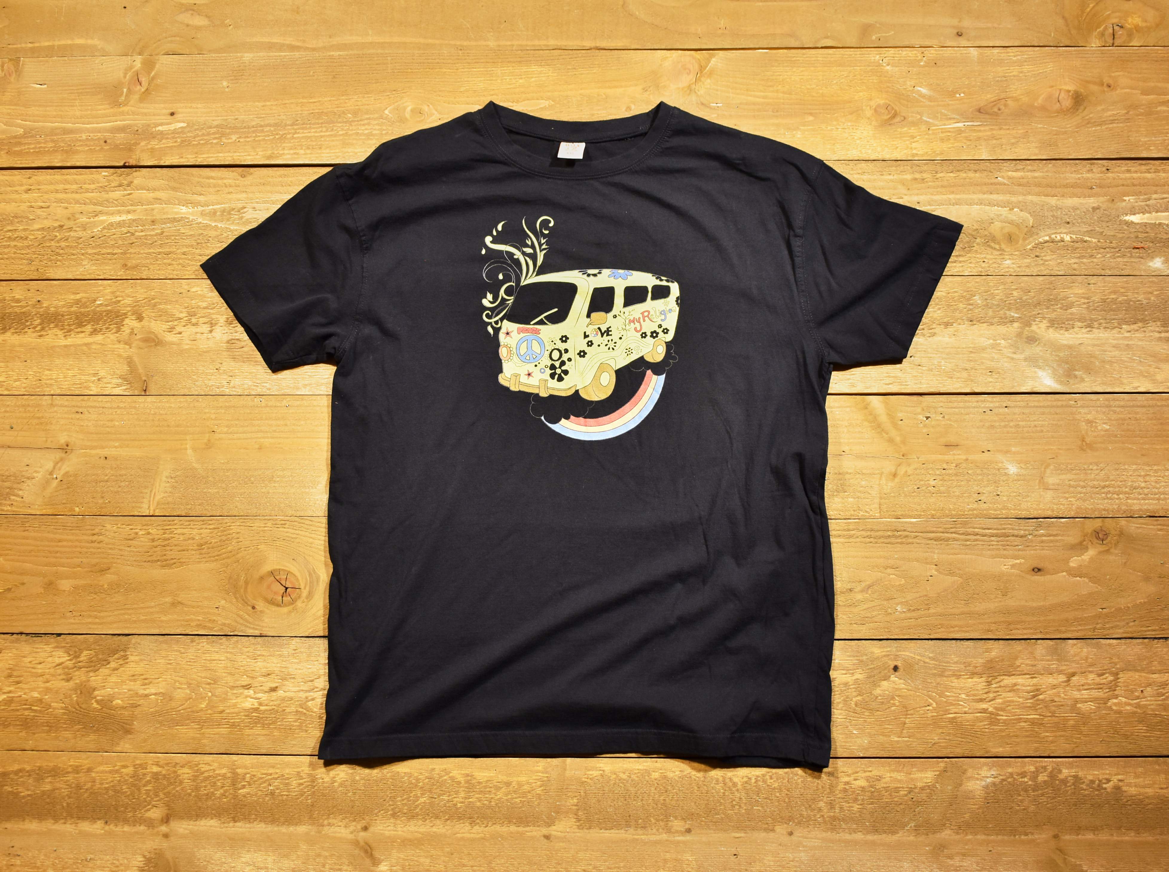 Peace love religion Volkswagen bus hippie T-shirt T-shirt extra large box used