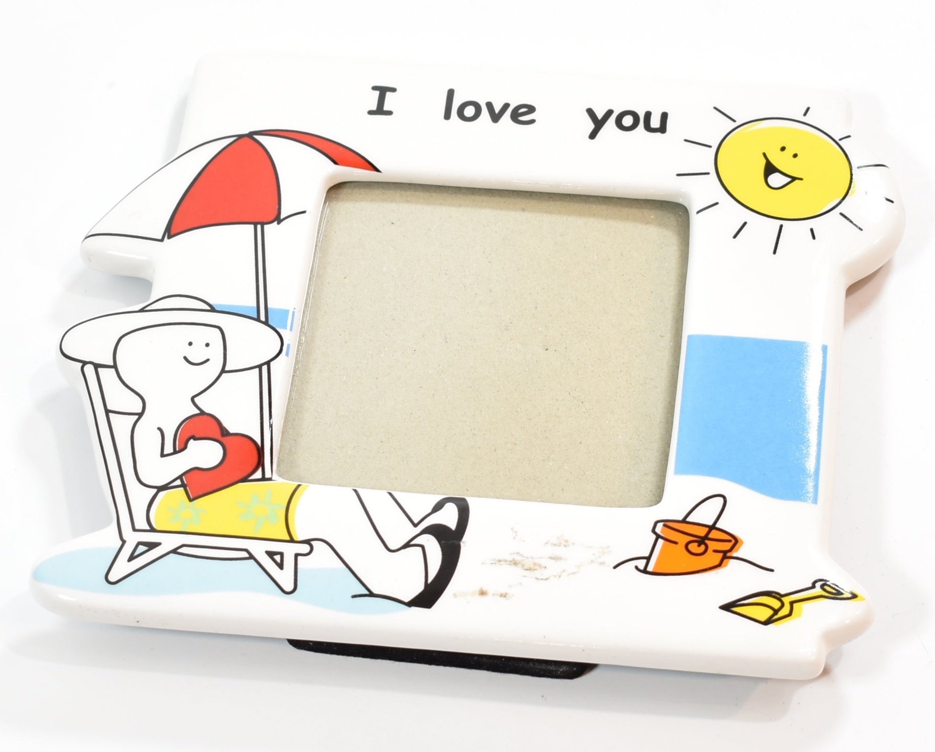 3 x 3 Used Picture Frame I LOVE YOU Beach themed
