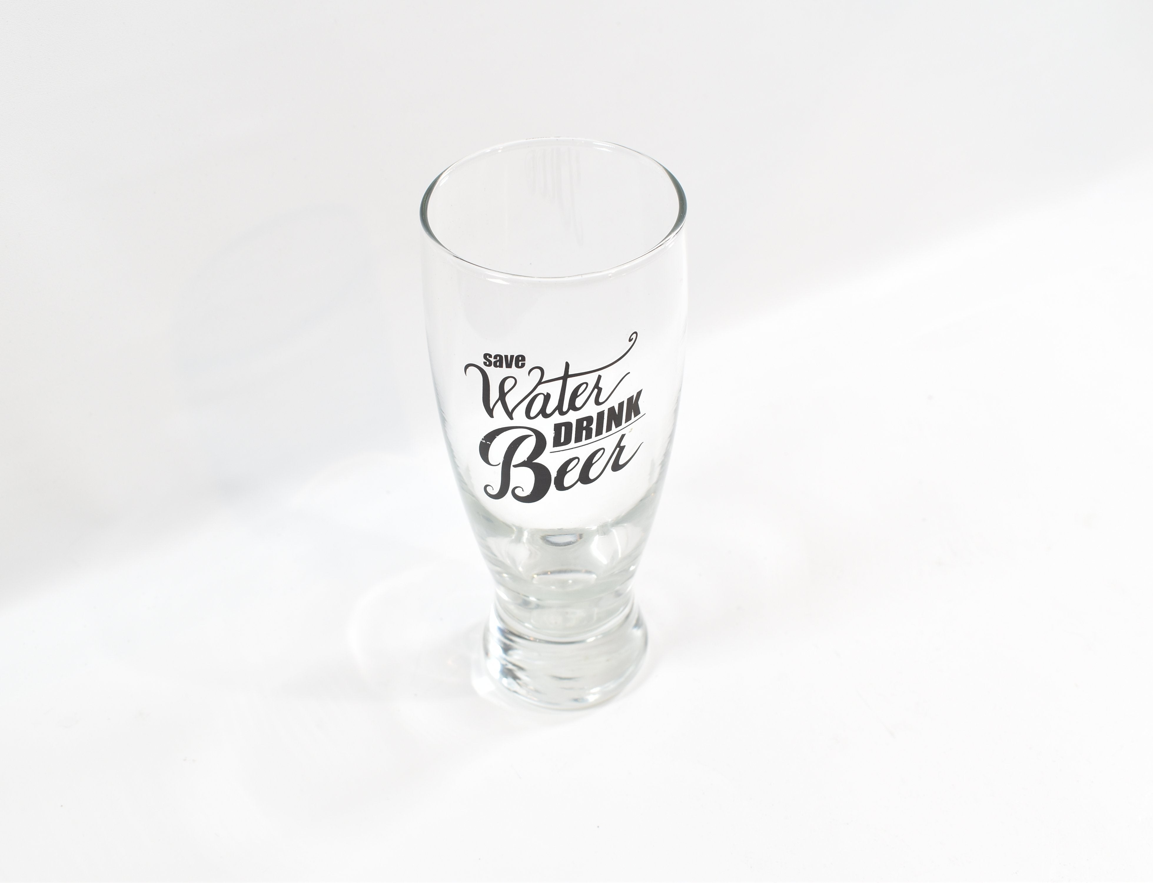 Save Water Drink Beer 7 inch Glass Cup used
