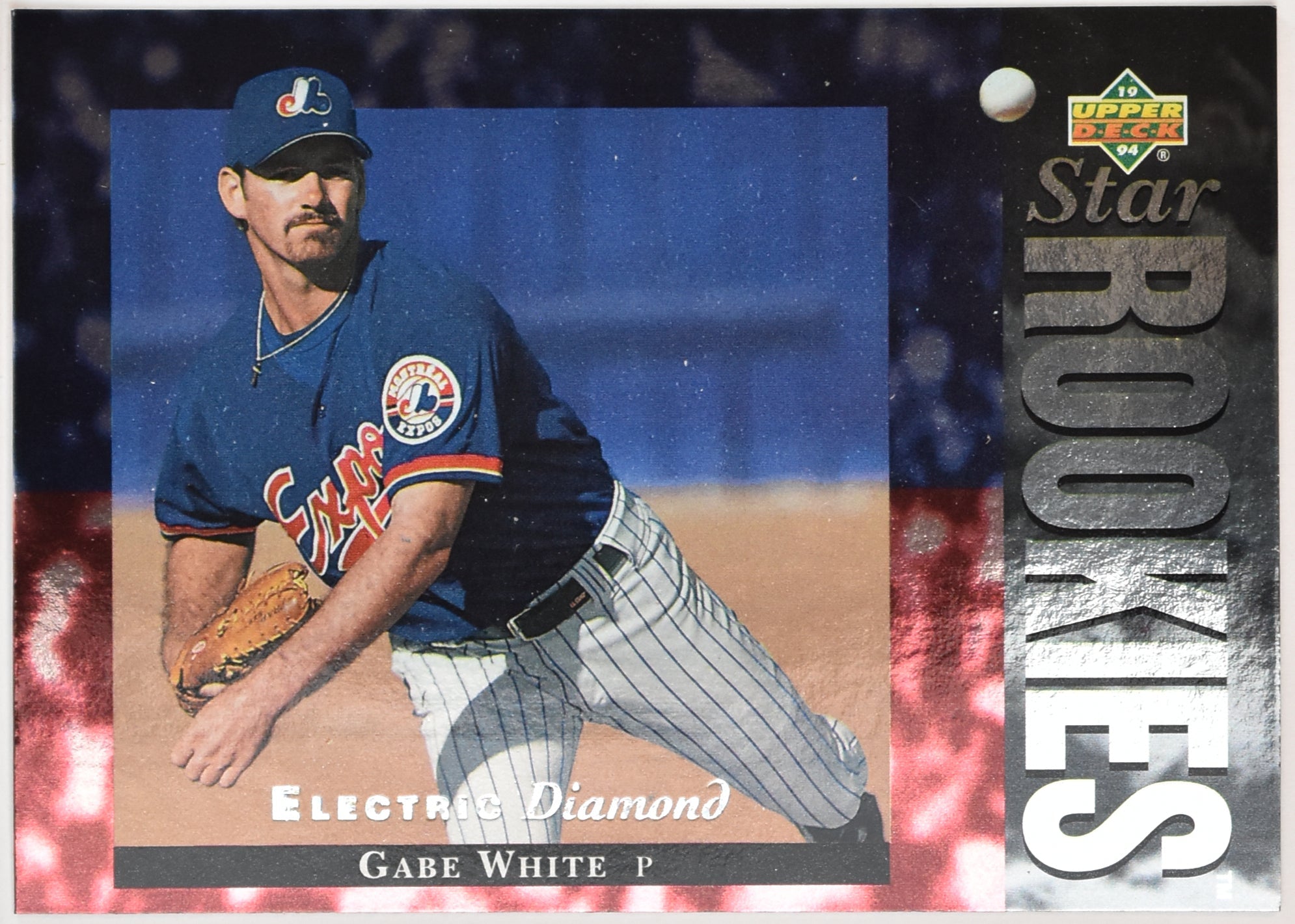 Gabe White 30 Rookie Star Upper Deck Electric Diamond Baseball Card 1994