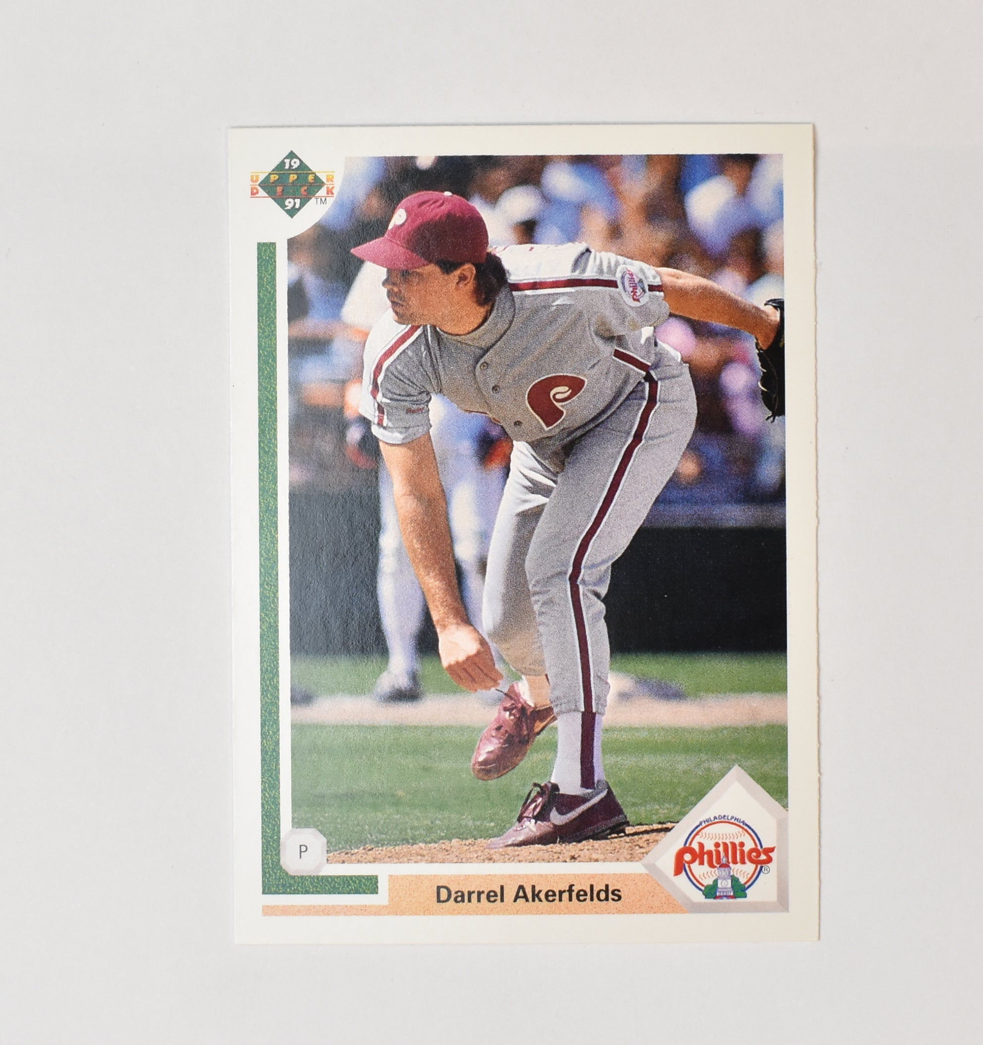 Darrel Akerfelds 619 Upper Deck 1991 Baseball Card Philadelphia Phillies