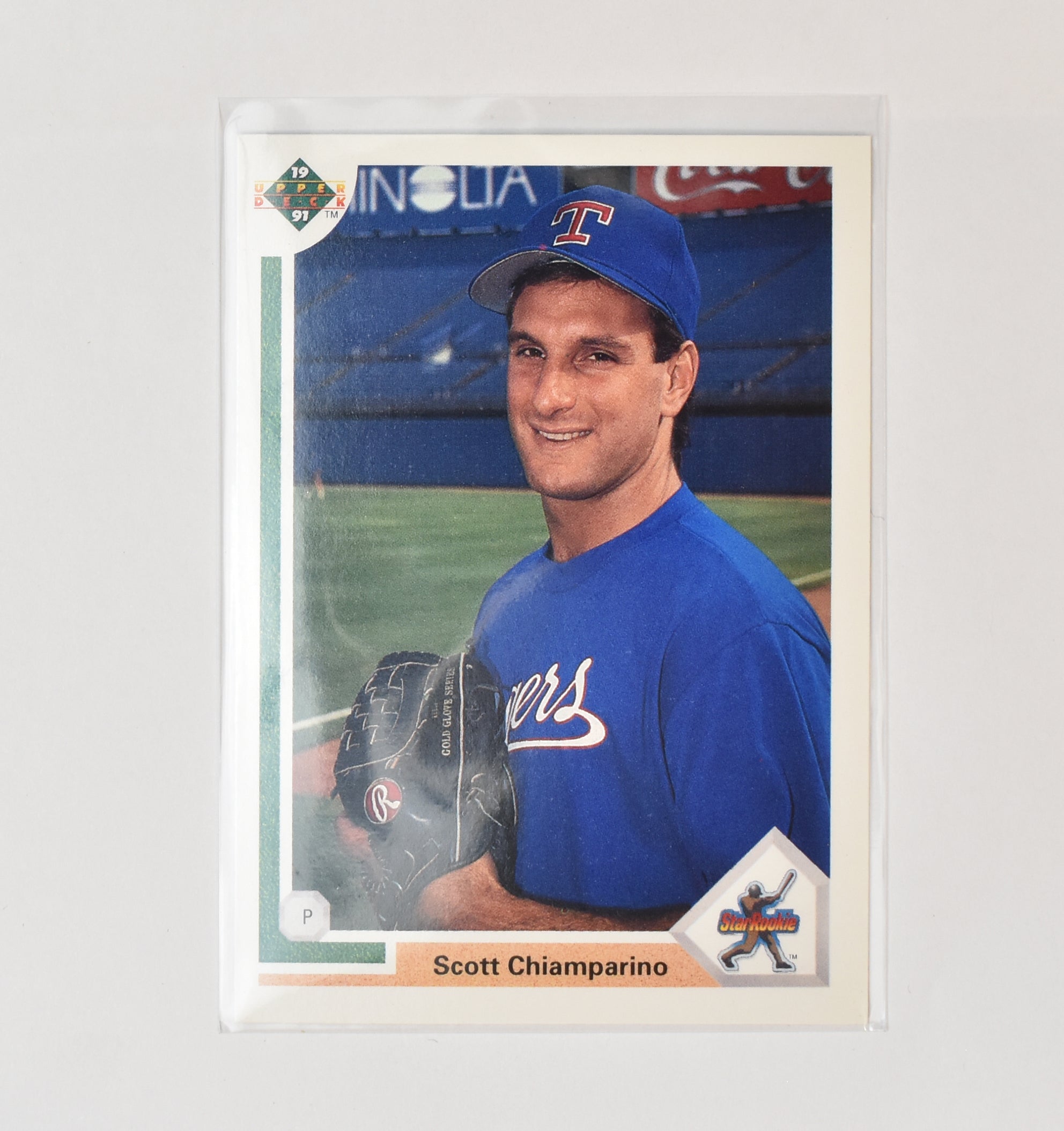 Scott Chiamparino 8 Texas Rangers Star Rookie 91 Upper Deck Baseball Card