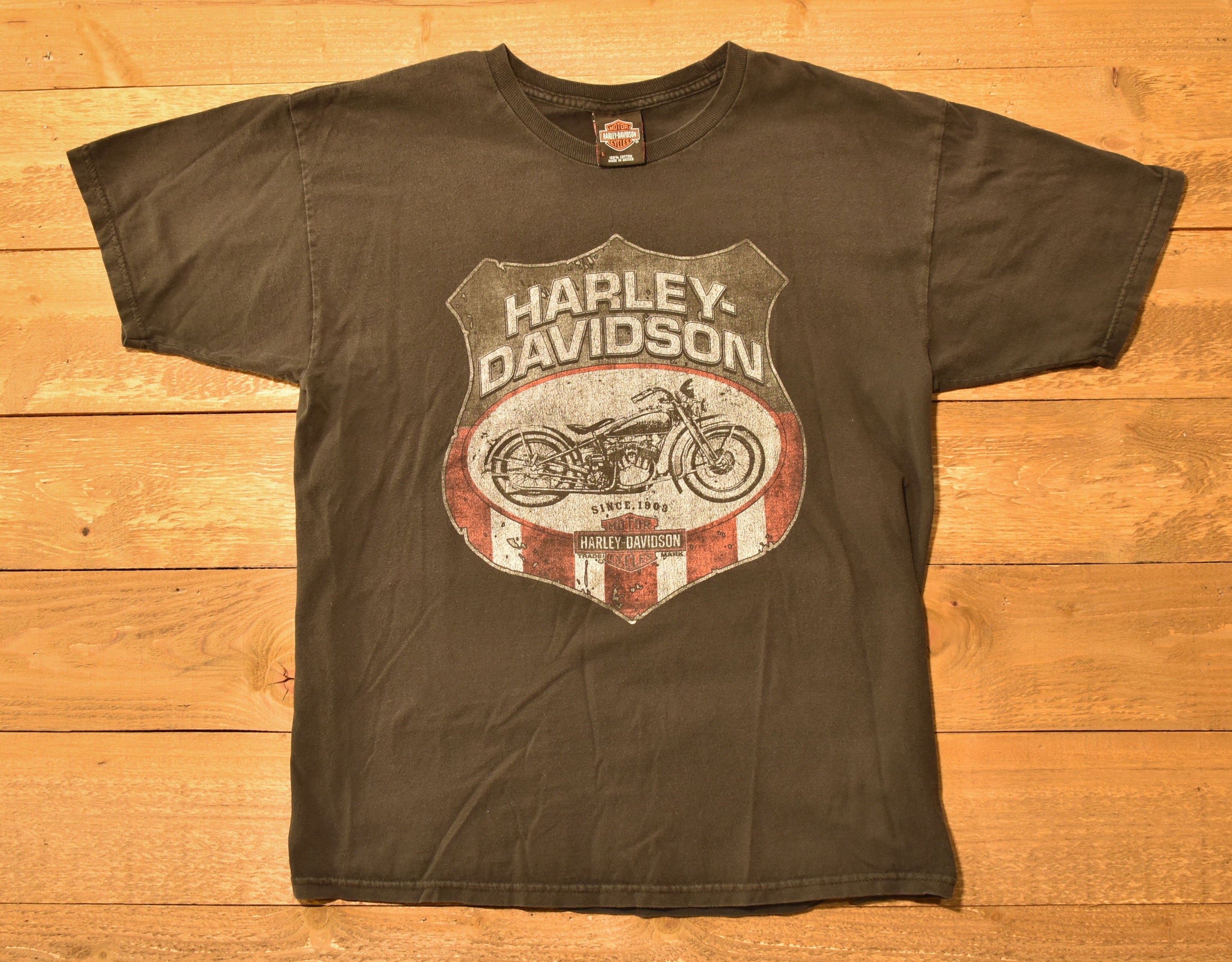 Harley Davidson Authentic Mens T-shirt Black L Used