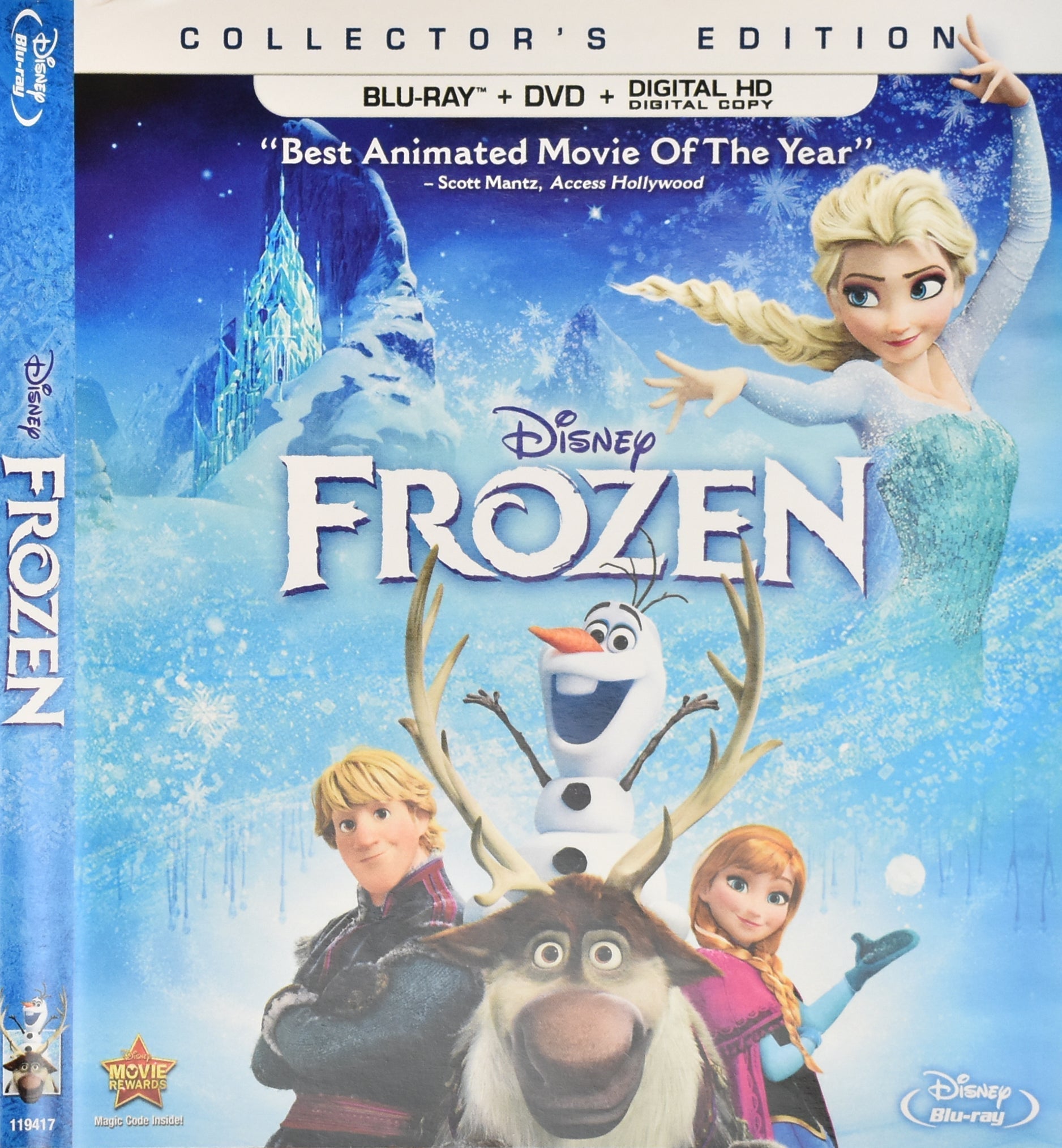 Frozen Disney Dvd Movie Used Blu Ray