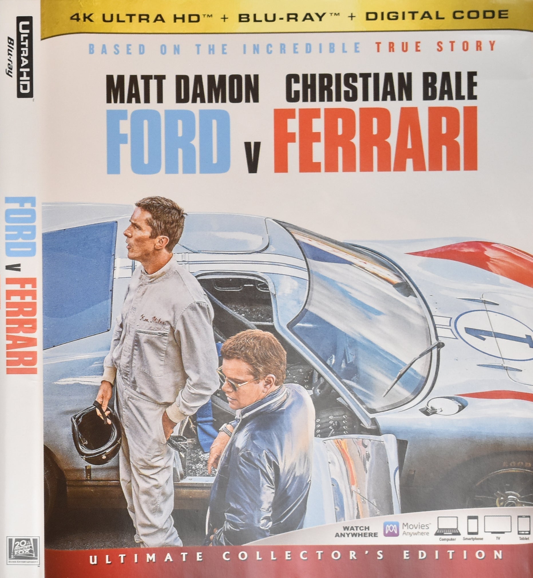 Ford Vs Ferrari Dvd Movie Used Blu Ray