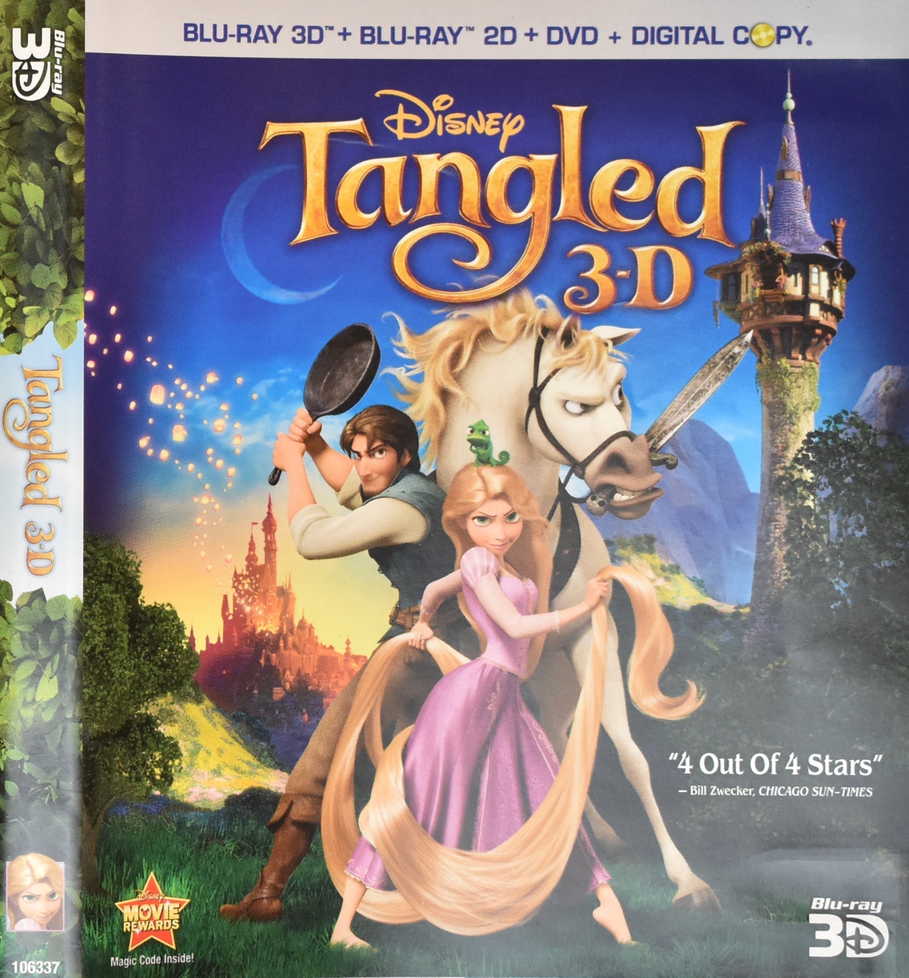 Tangled 3-D Dvd Movie Used Blu Ray Disney