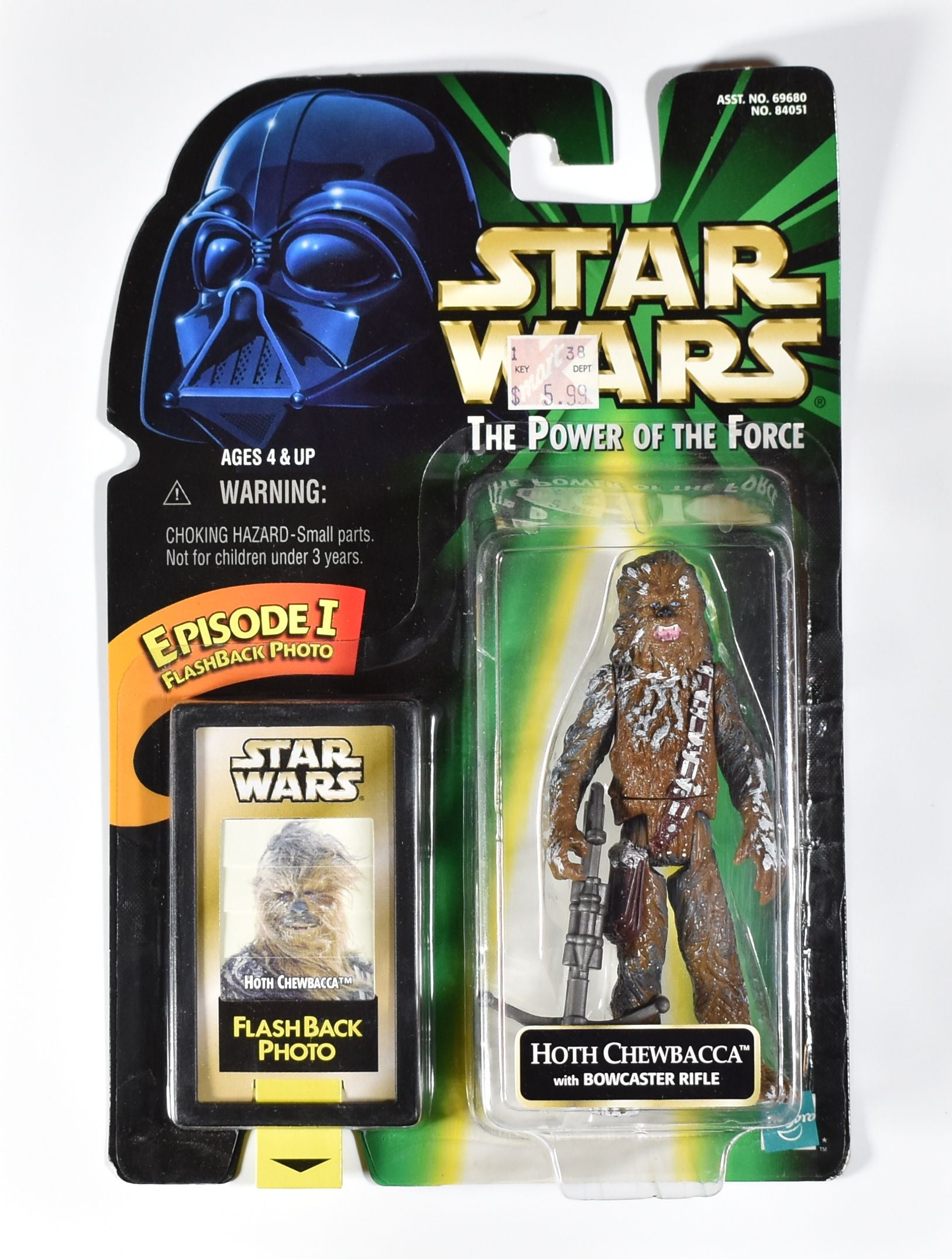 Star Wars Power of the force Flash Back Photo Hoth Chewbacca Bow Caster Rifle Action Figure