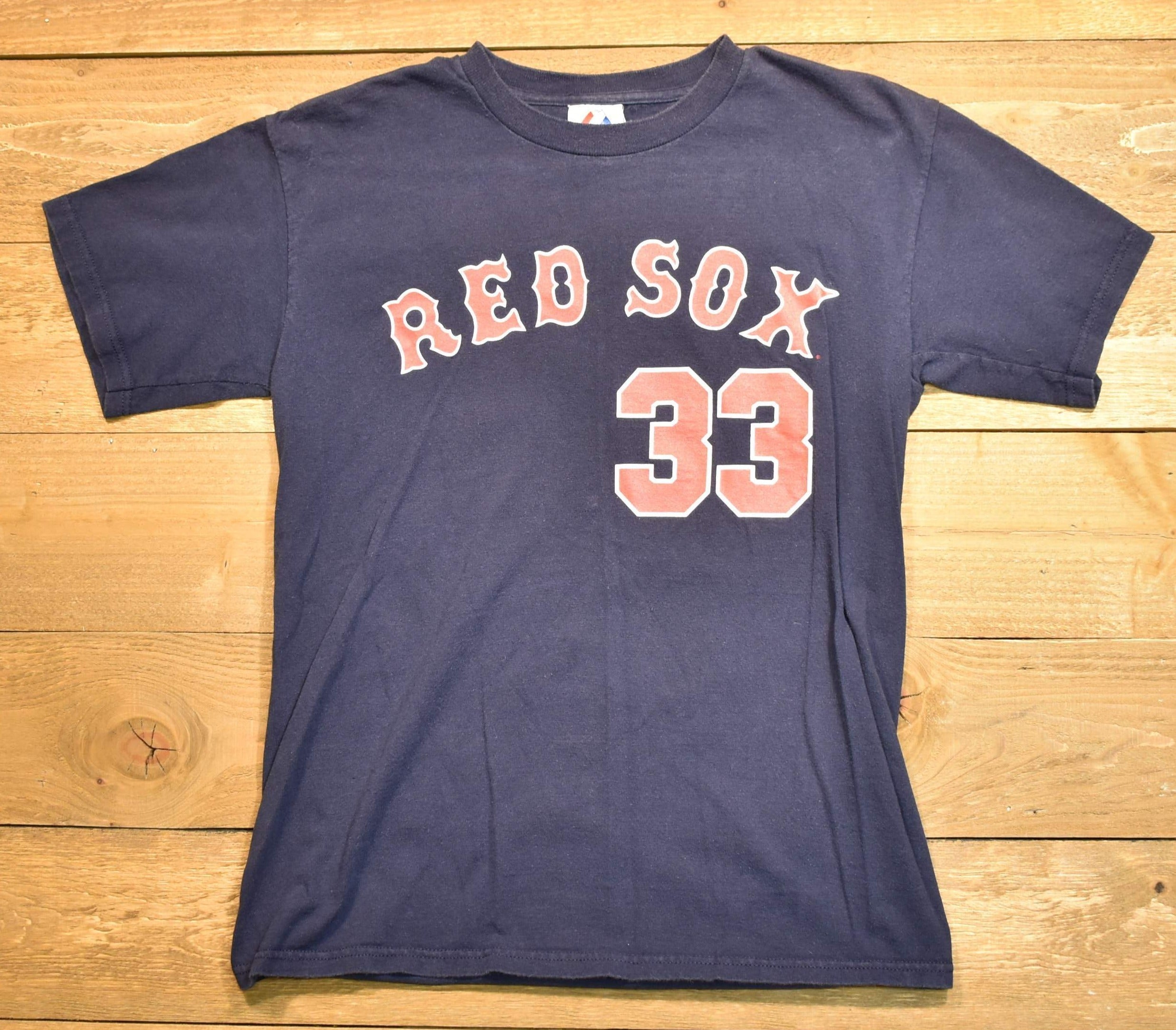 Boston Red Sox MLB baseball Small Majestic 33 Varitex Used Shirt