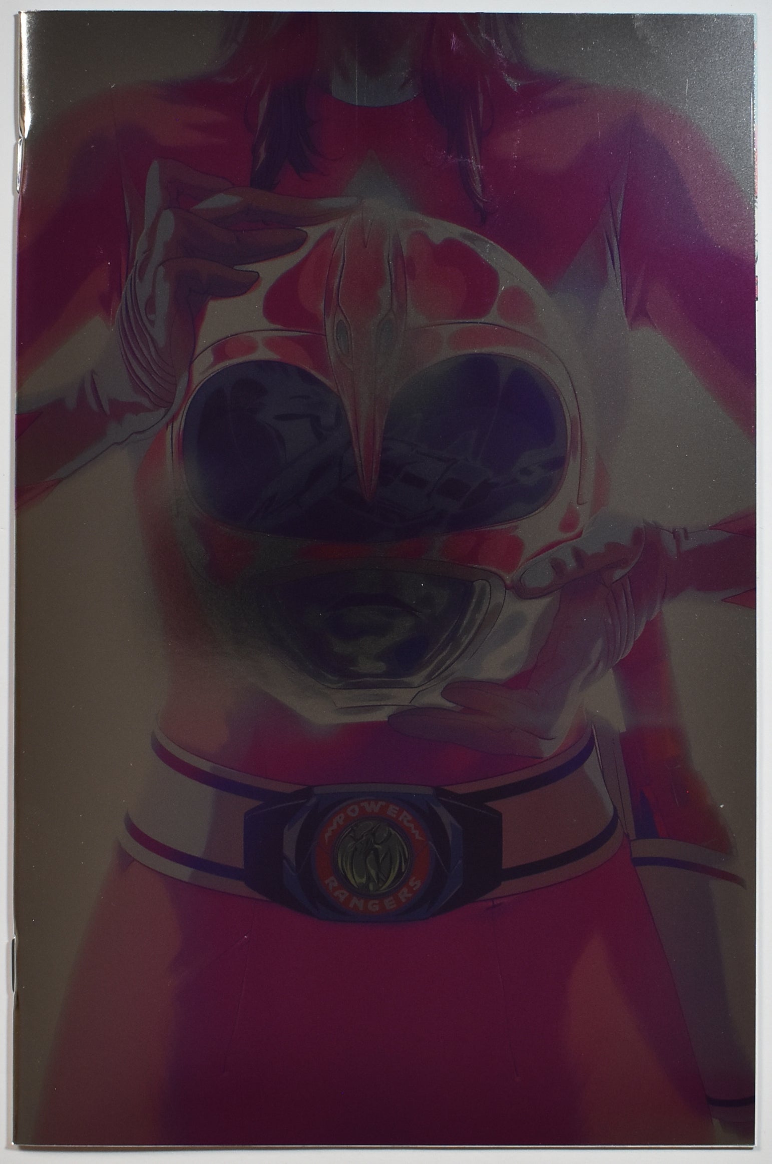 Power Rangers Pink Ranger Helmet Foil Cover Boom Studios 0