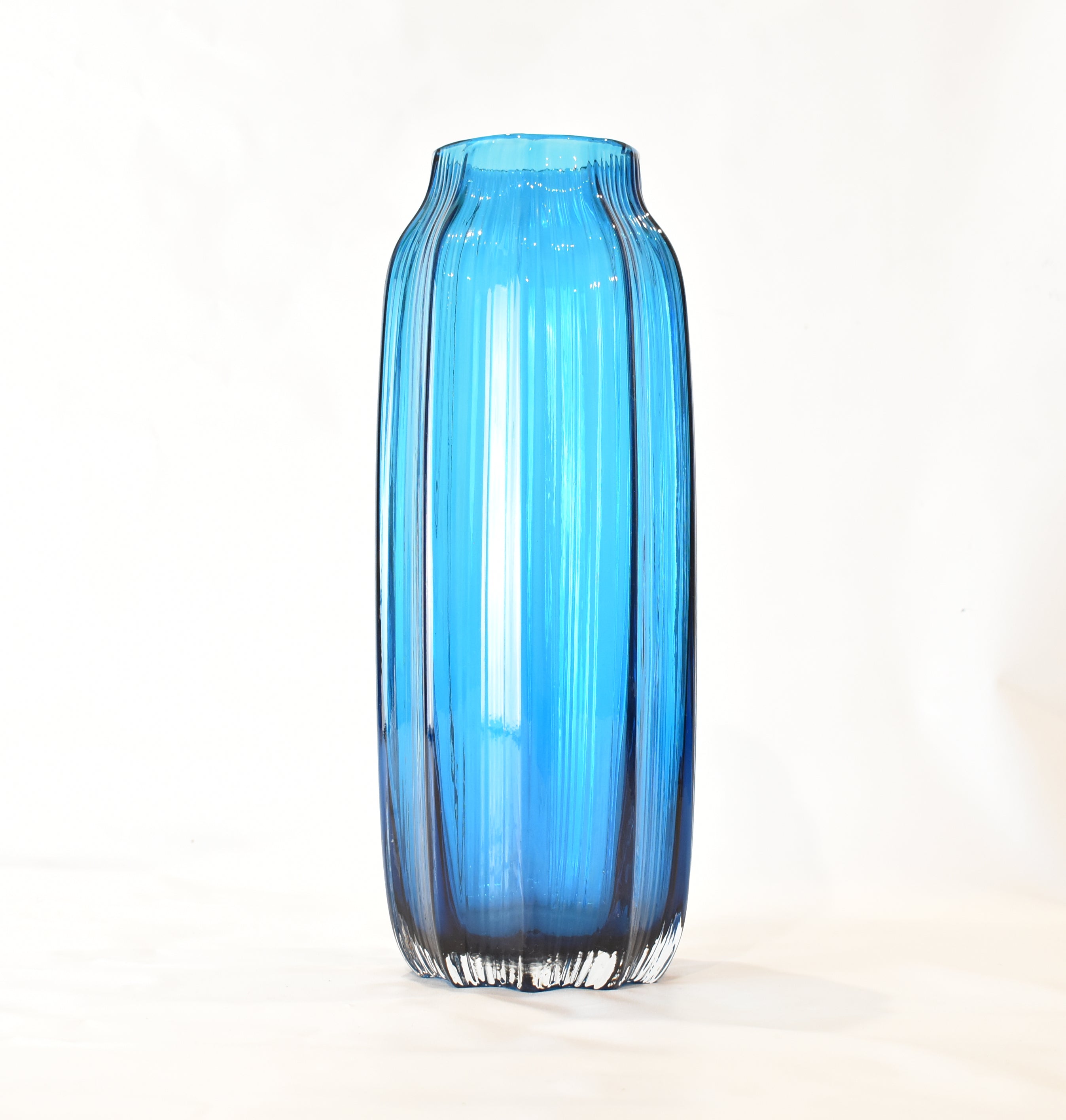 Teal Glass Vase 12 Inch Used Glass