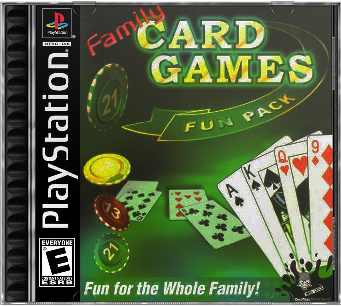 Family Card Games Fun Pack PS1 Sony Playstation 1 Used Video Game